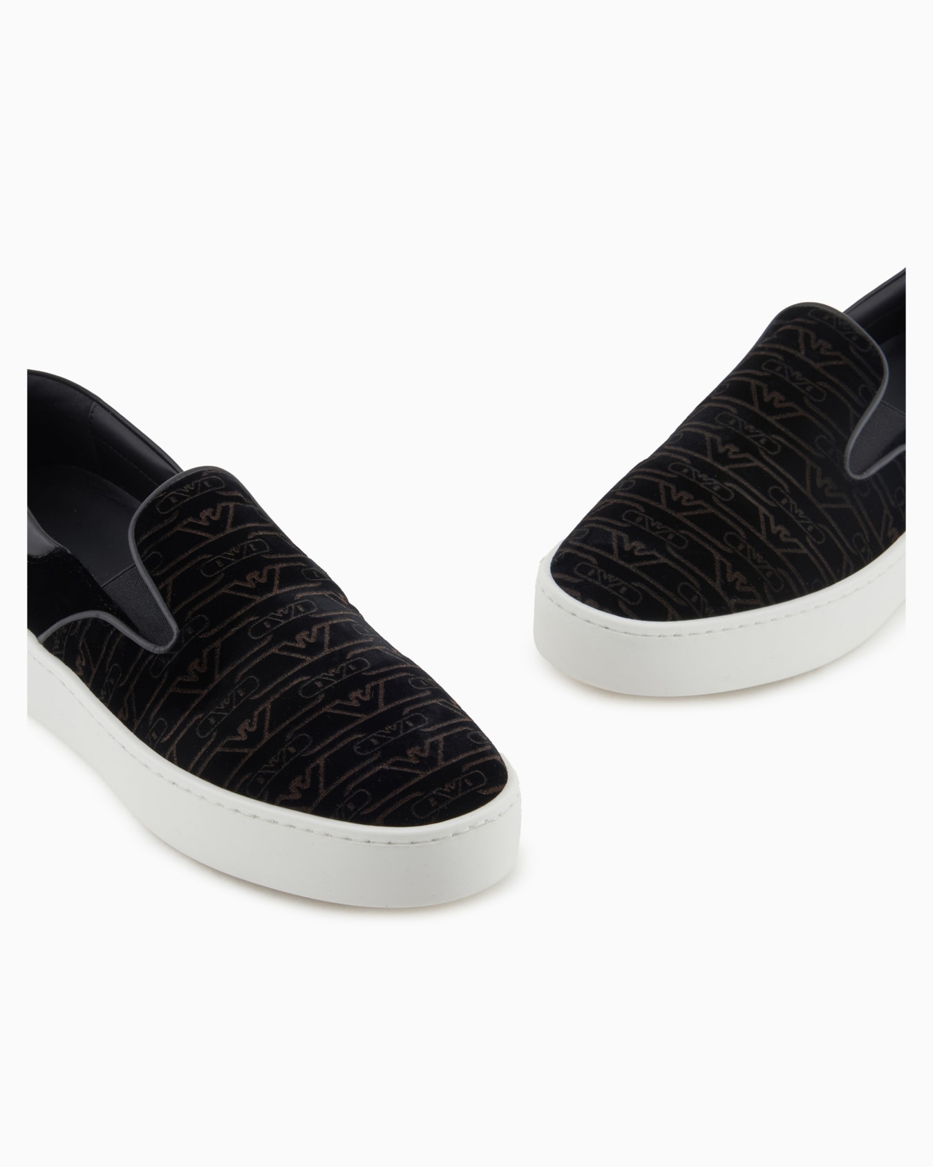 Monogram velvet slip-ons Slide 4