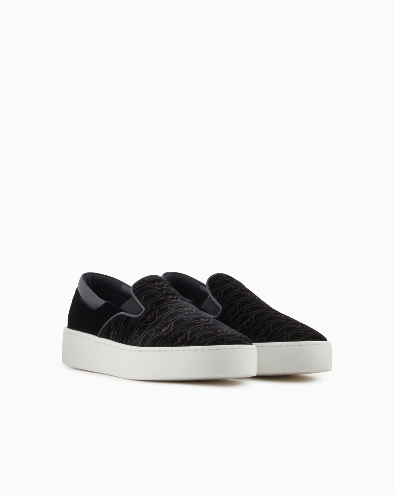 Monogram velvet slip-ons Slide 1