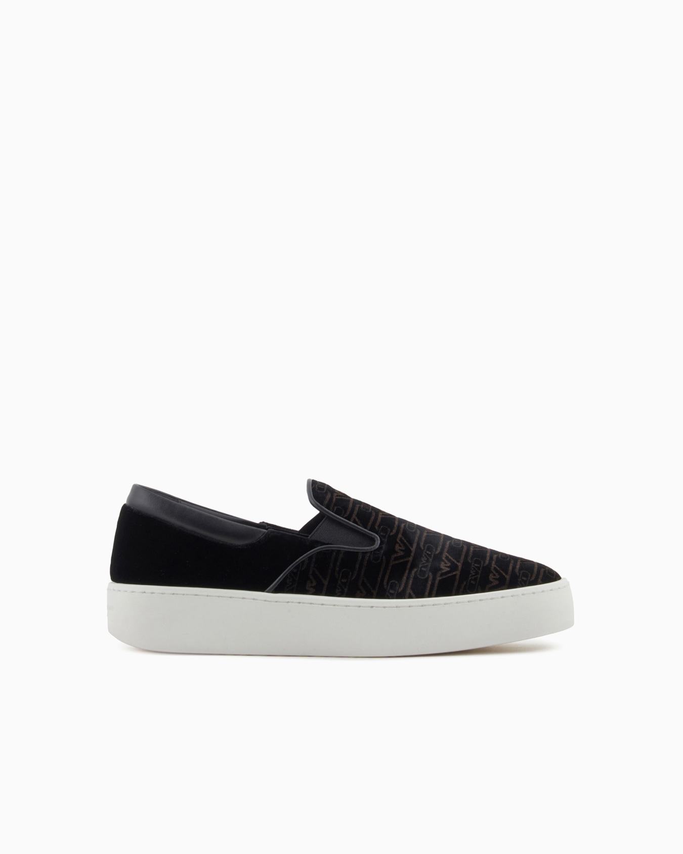 Monogram velvet slip-ons Slide 0
