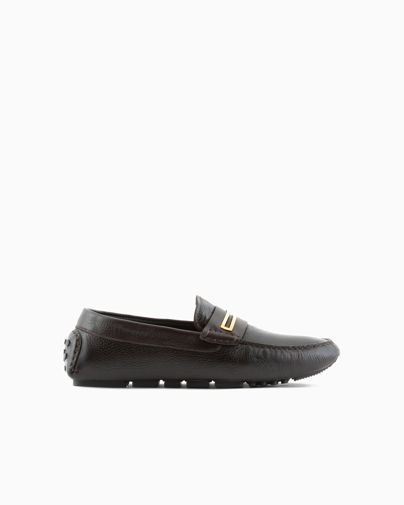 Pebbled leather driving loafers with stirrup bar Slide 0
