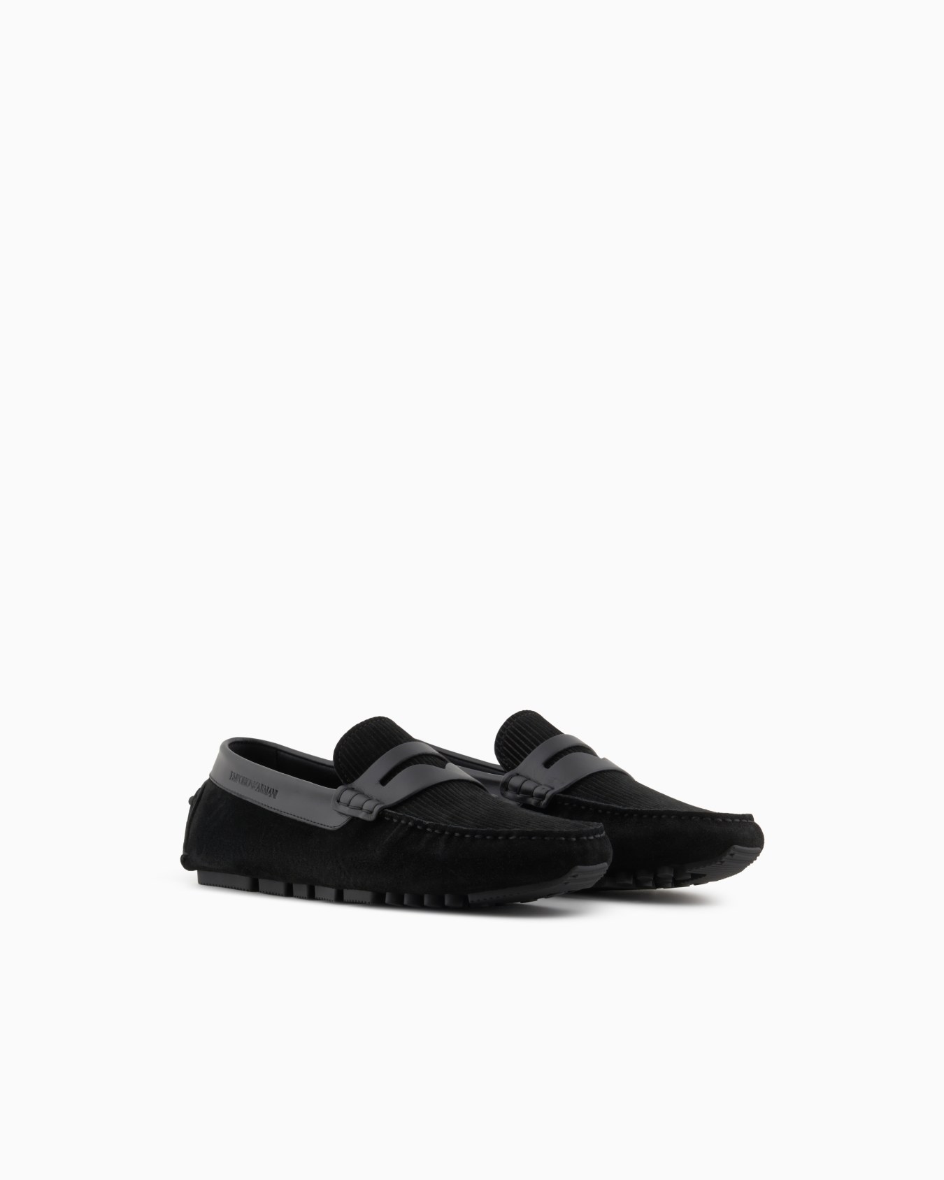Multi-striped suede driving loafers Slide 1