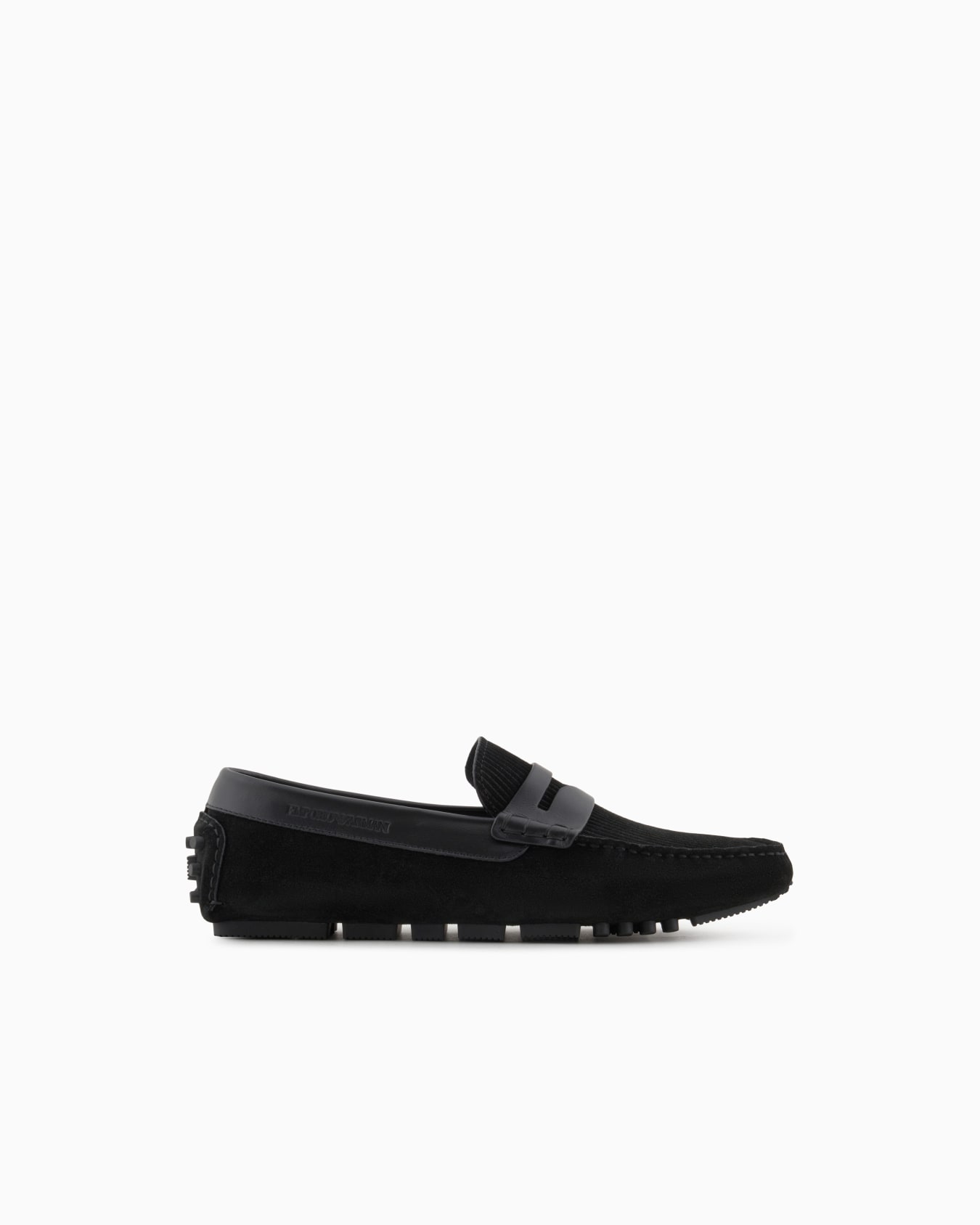 Multi-striped suede driving loafers Slide 0