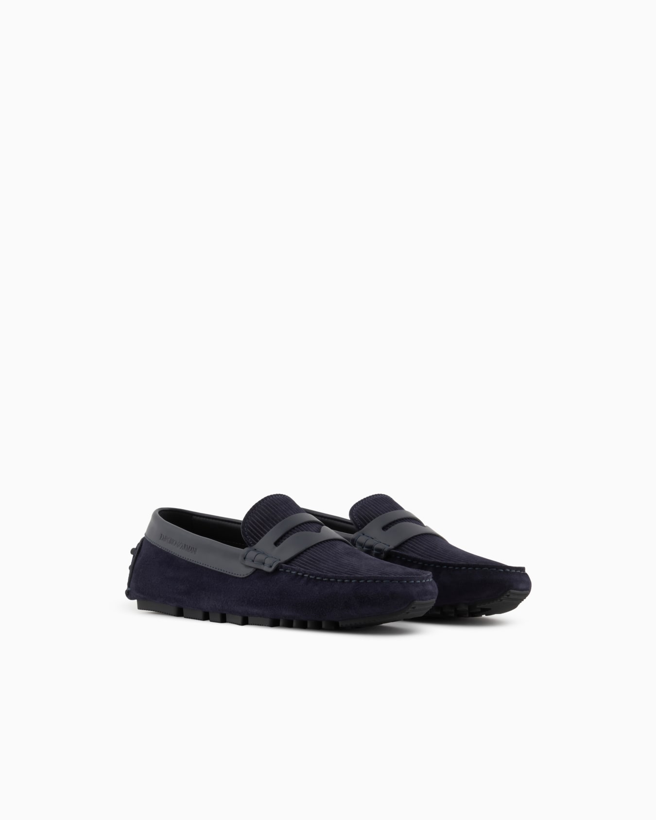 Multi-striped suede driving loafers Slide 1