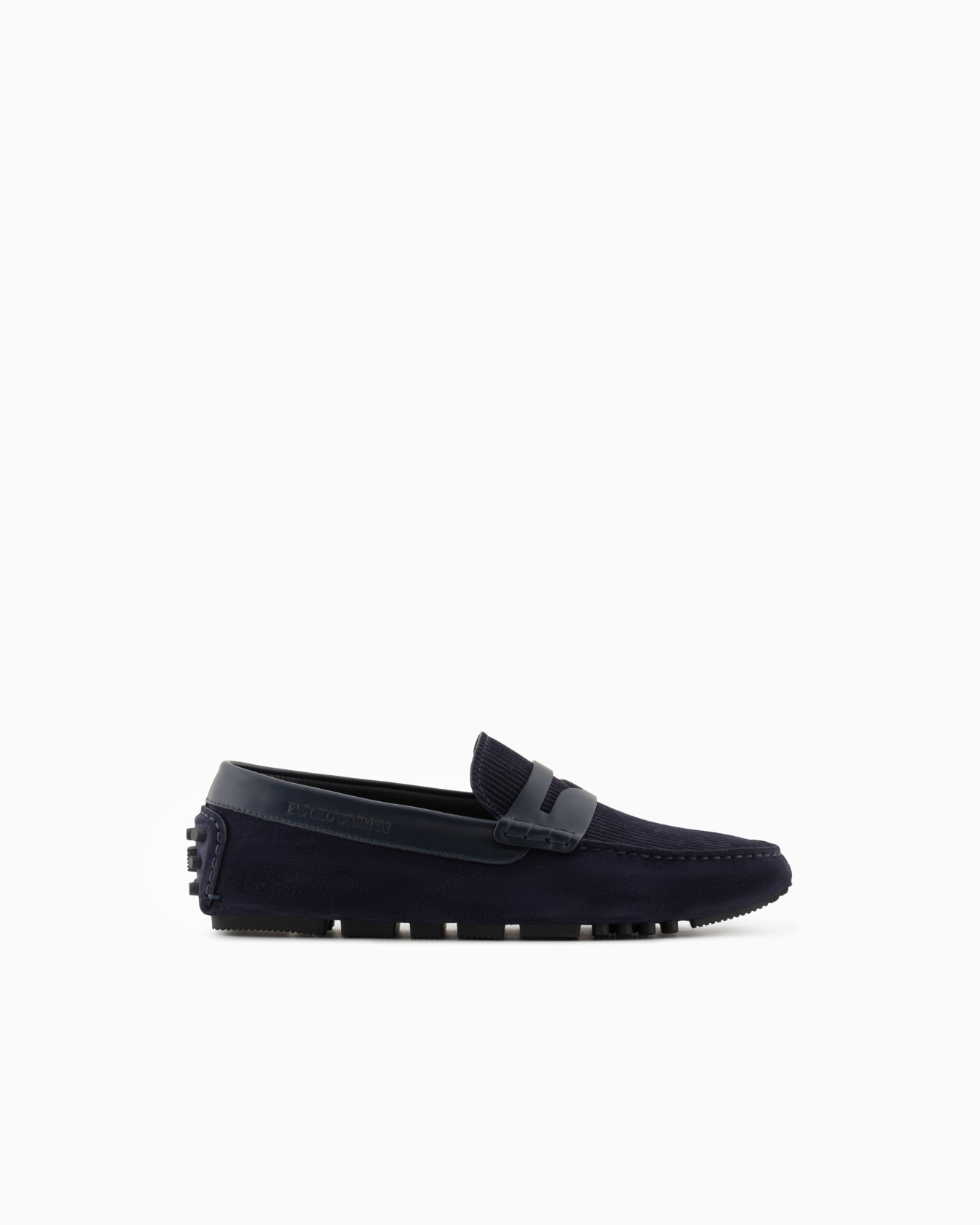 Multi-striped suede driving loafers Slide 0