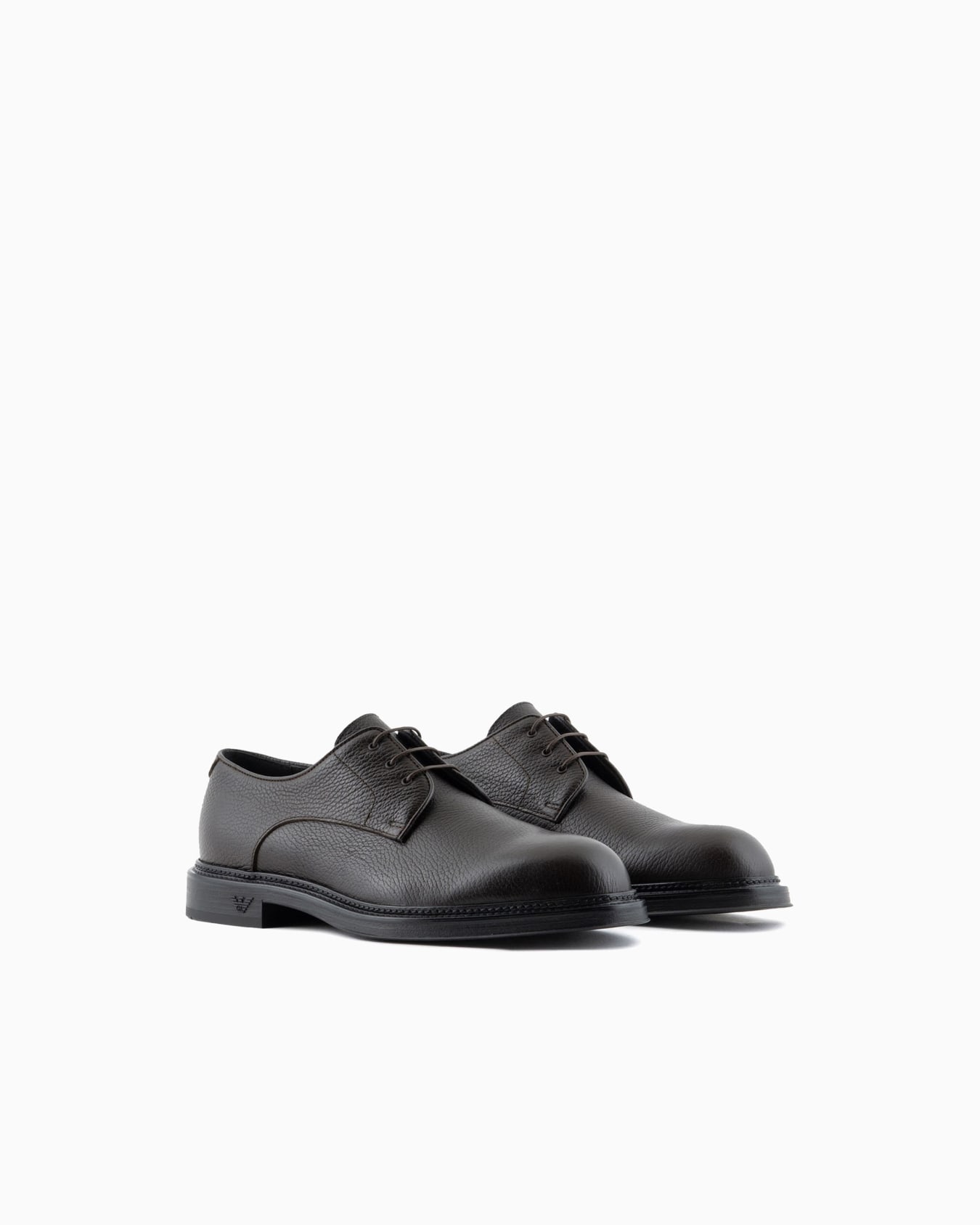 Pebbled leather Derby shoes Slide 1