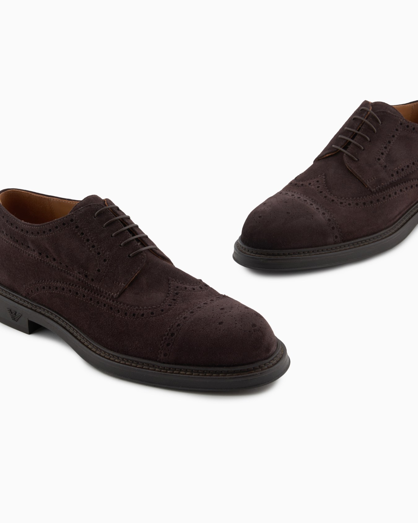 Suede brogues with wingtip perforations Slide 4