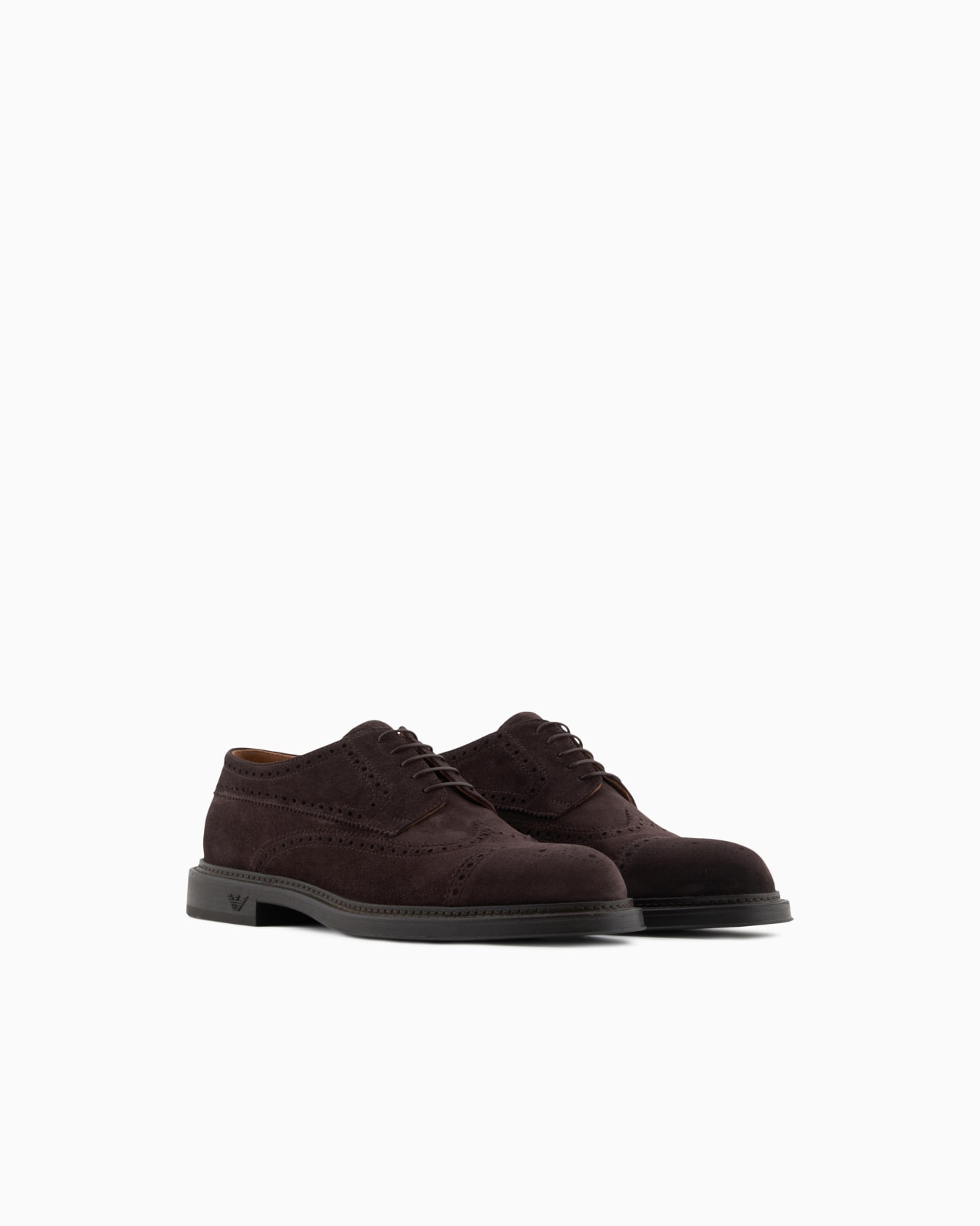 Suede brogues with wingtip perforations Slide 1