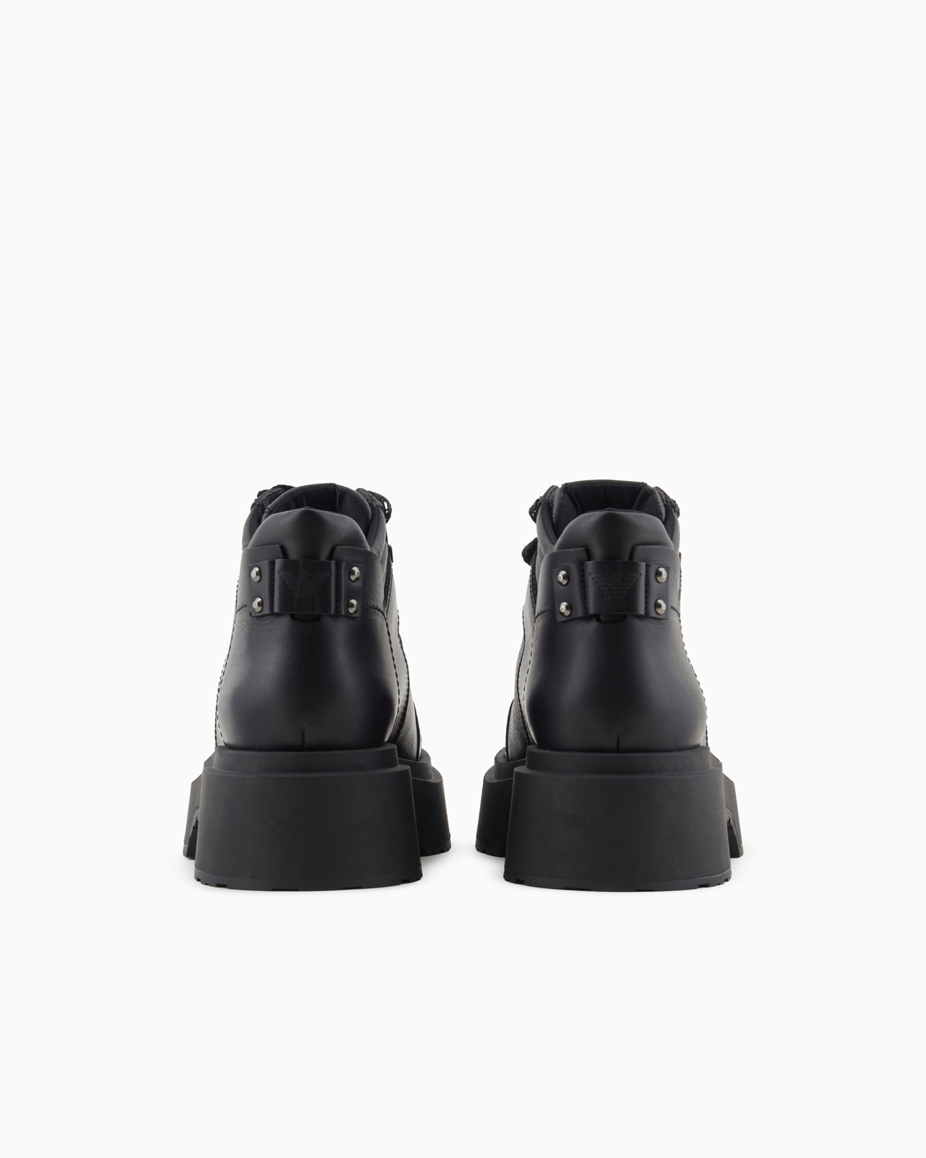 Leather lace-up ankle boots with chunky soles Slide 3