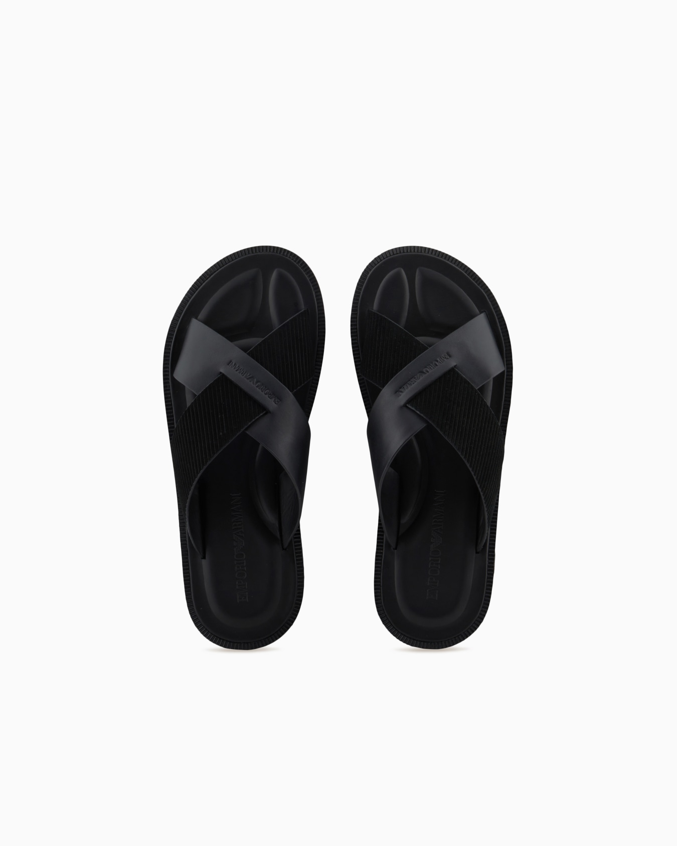 Multi-striped suede and leather cross-over sandals Slide 2