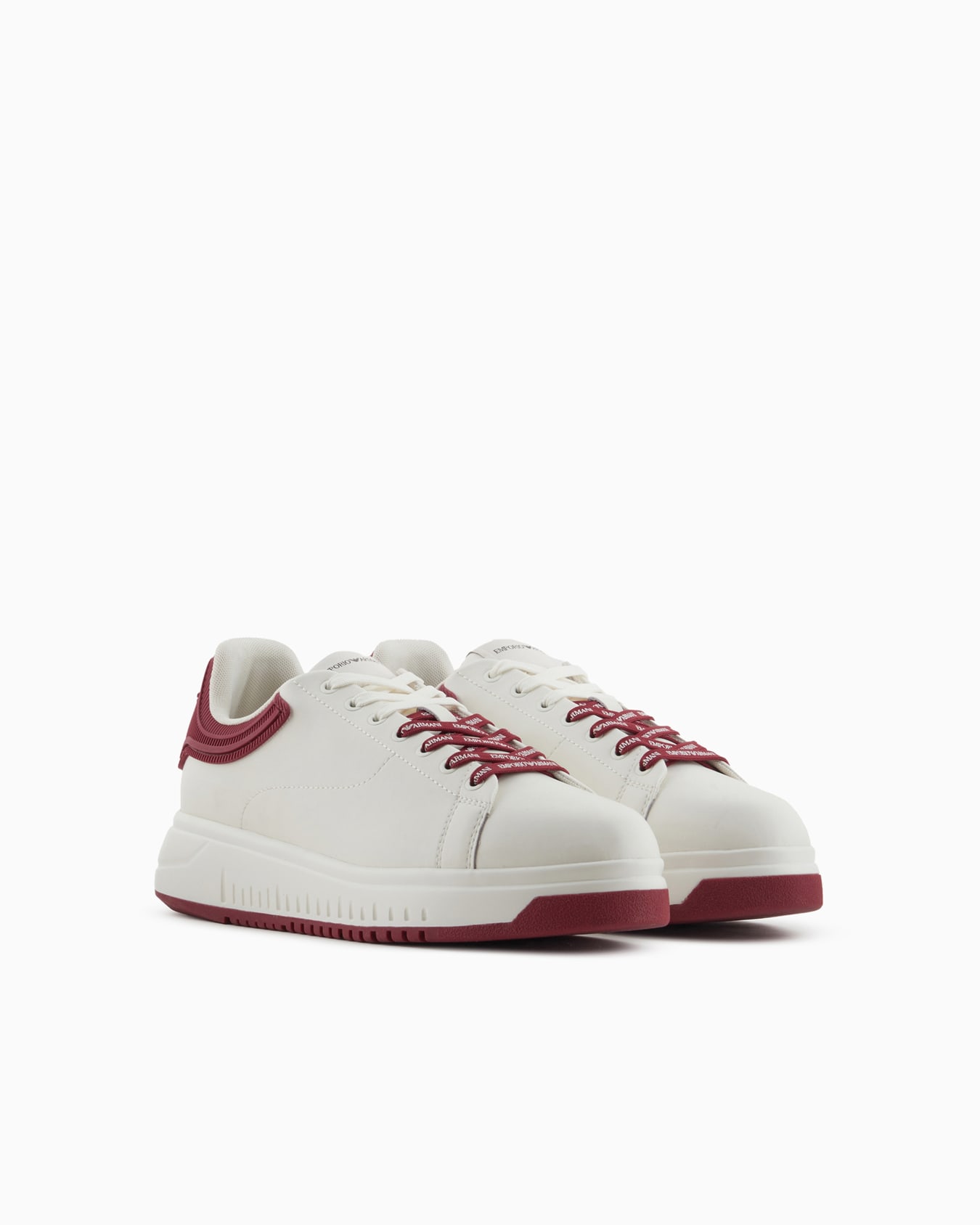 Leather sneakers with rubber back knurled sole Slide 1