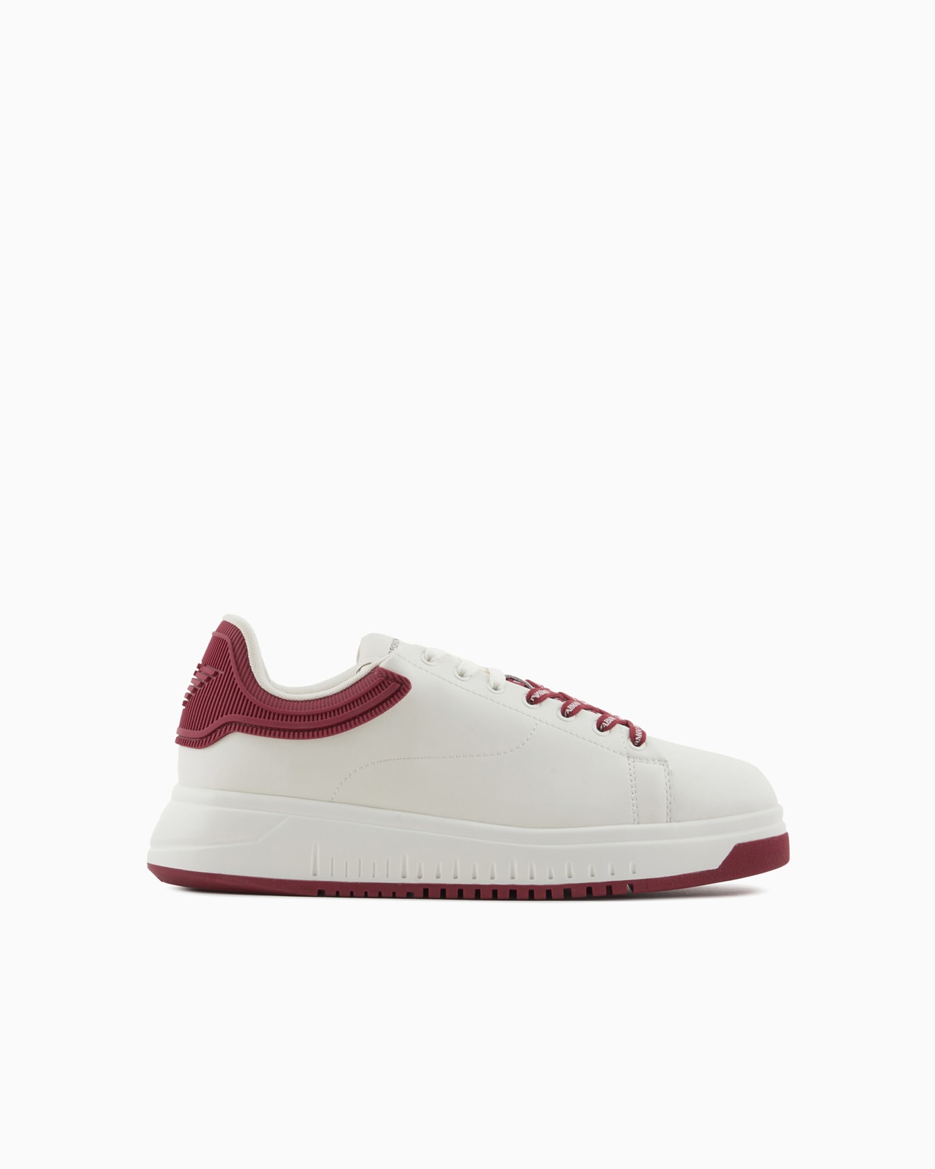 Leather sneakers with rubber back knurled sole Slide 0