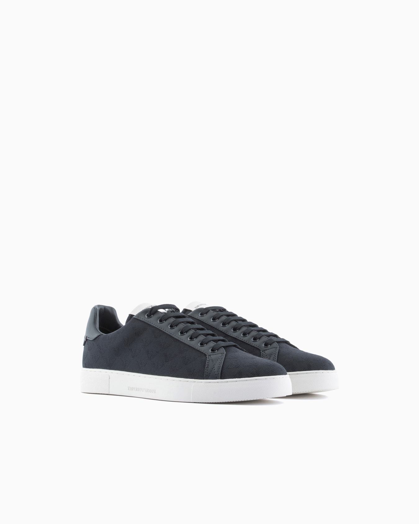 Nylon sneakers with jacquard all-over eagle Slide 1