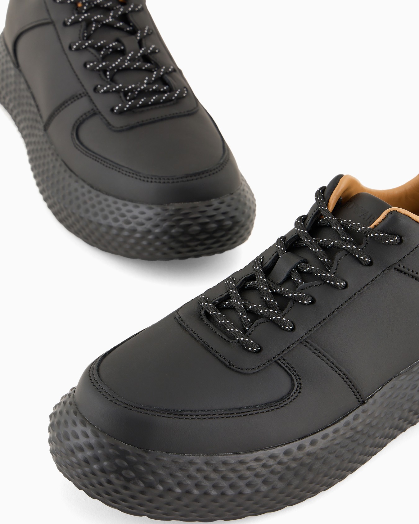 Leather sneakers with ribbed high sole Slide 4