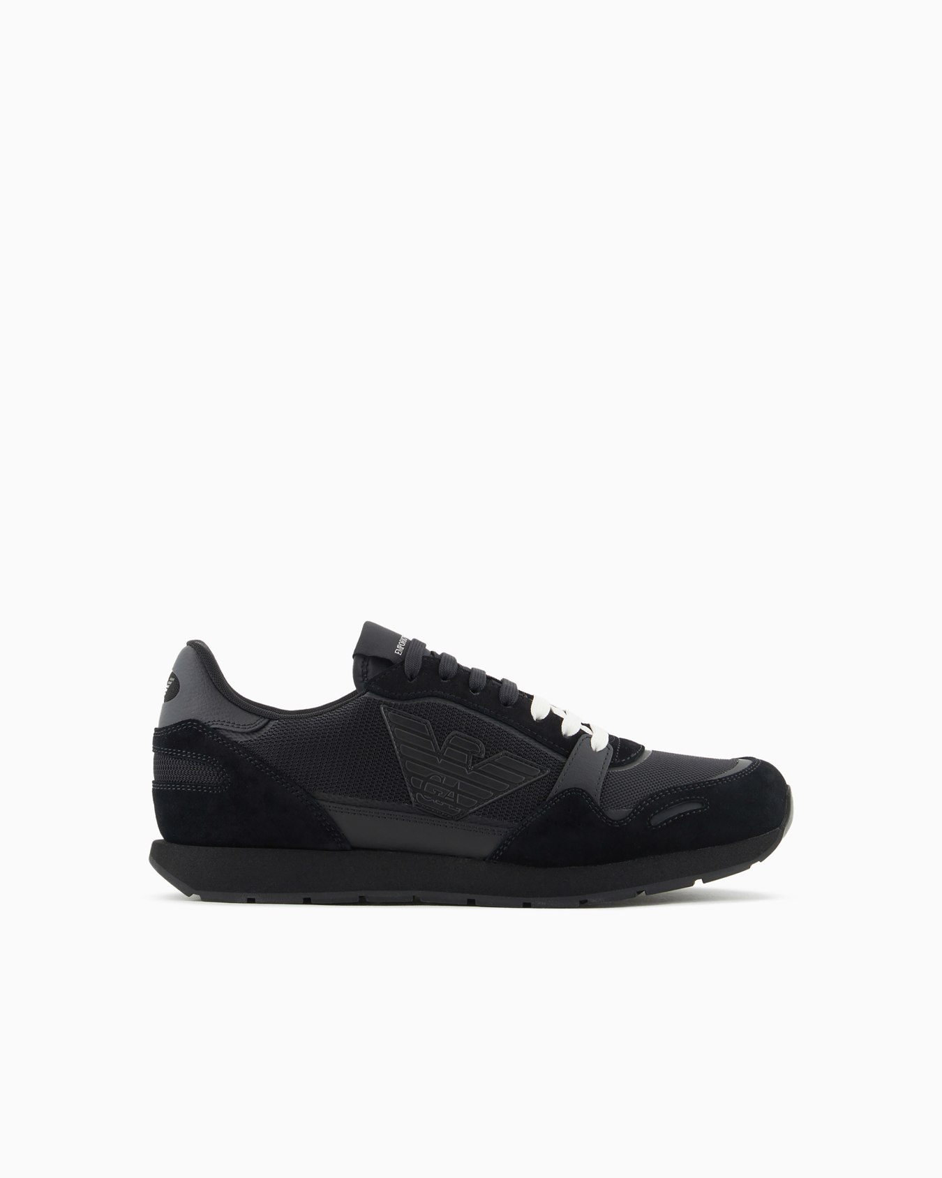 Mesh sneakers with suede details and eagle patch Slide 0