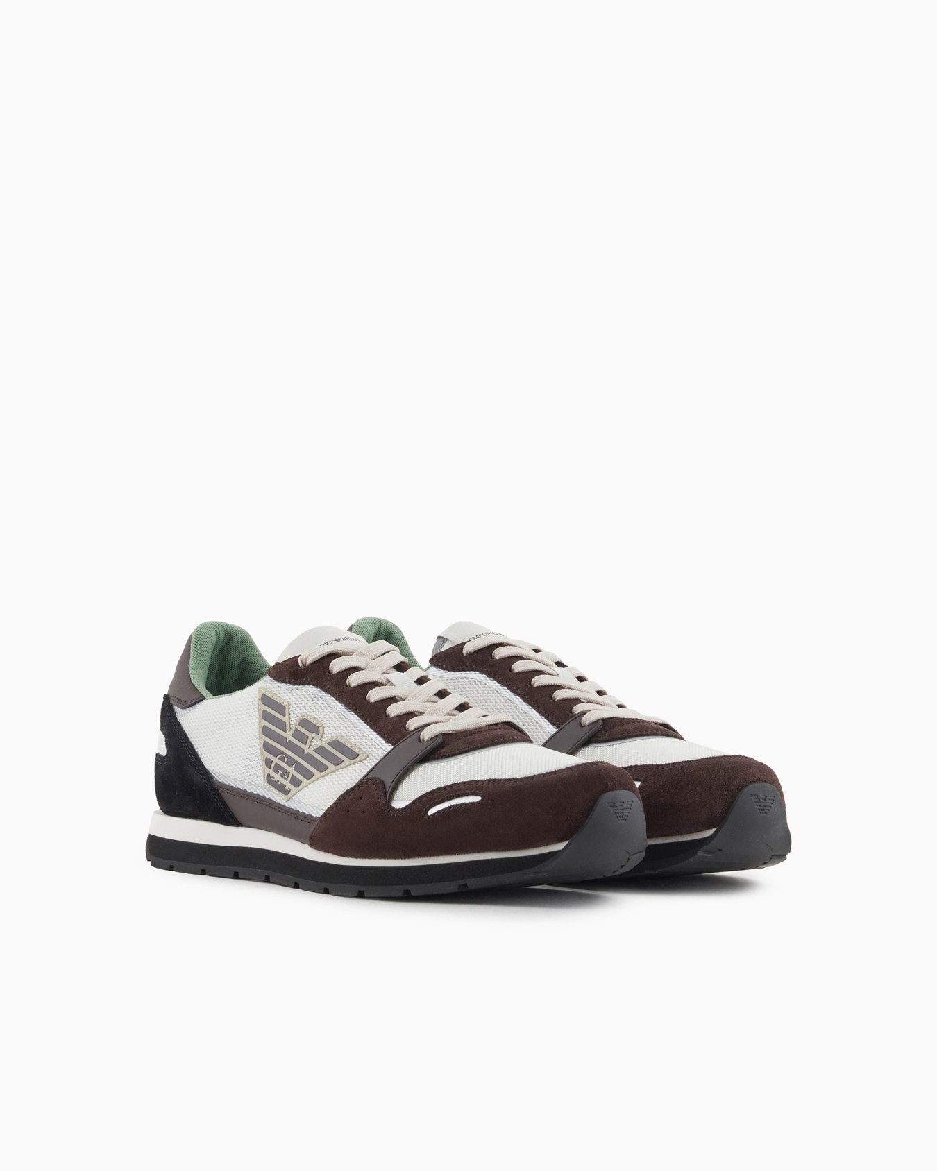Mesh sneakers with suede details and eagle patch Slide 1