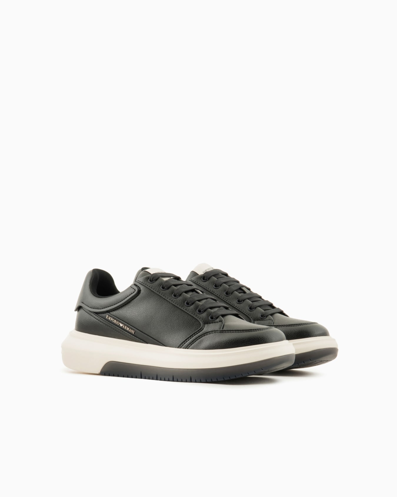 Hammered-leather sneakers with side logo Slide 1