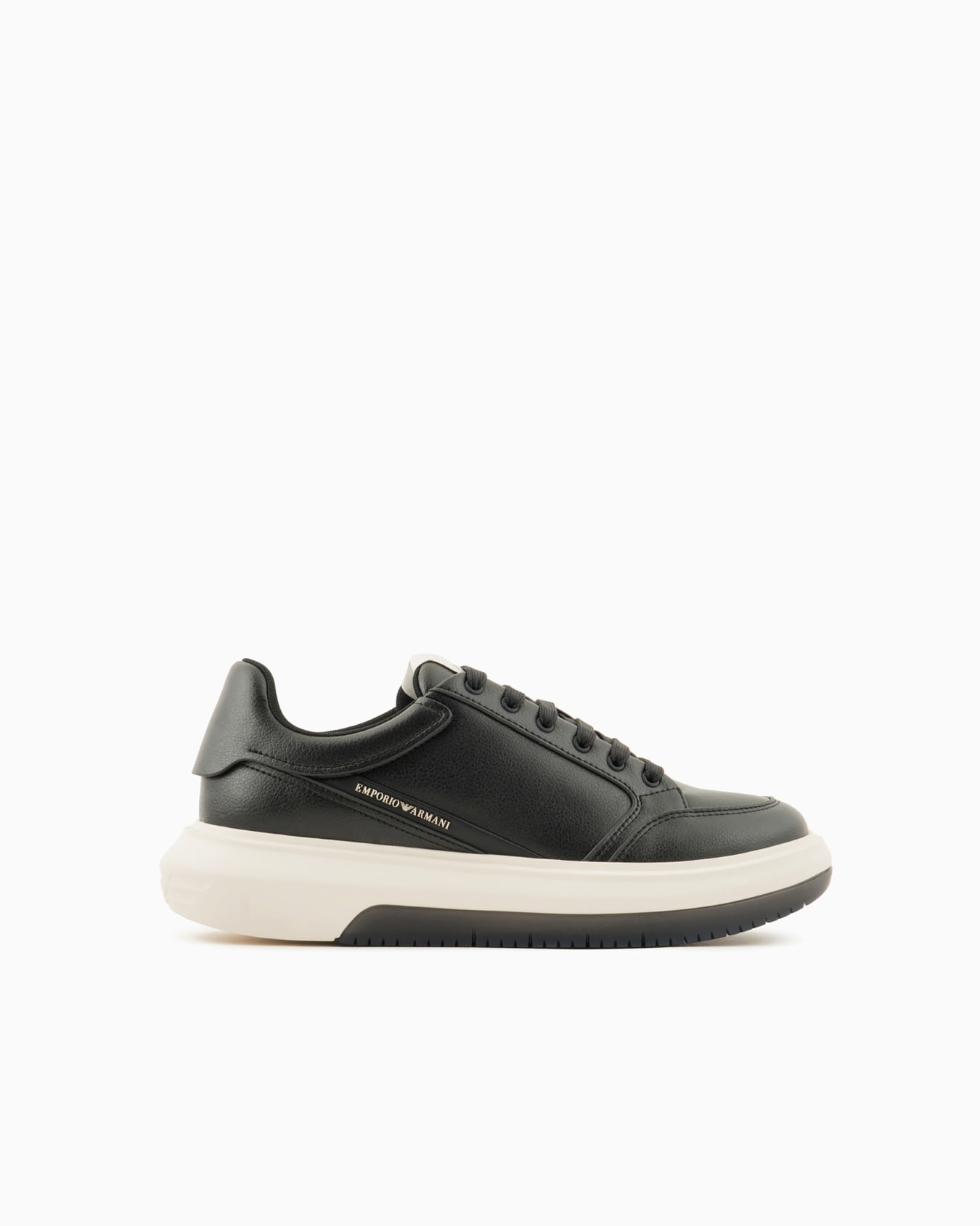 Hammered-leather sneakers with side logo Slide 0