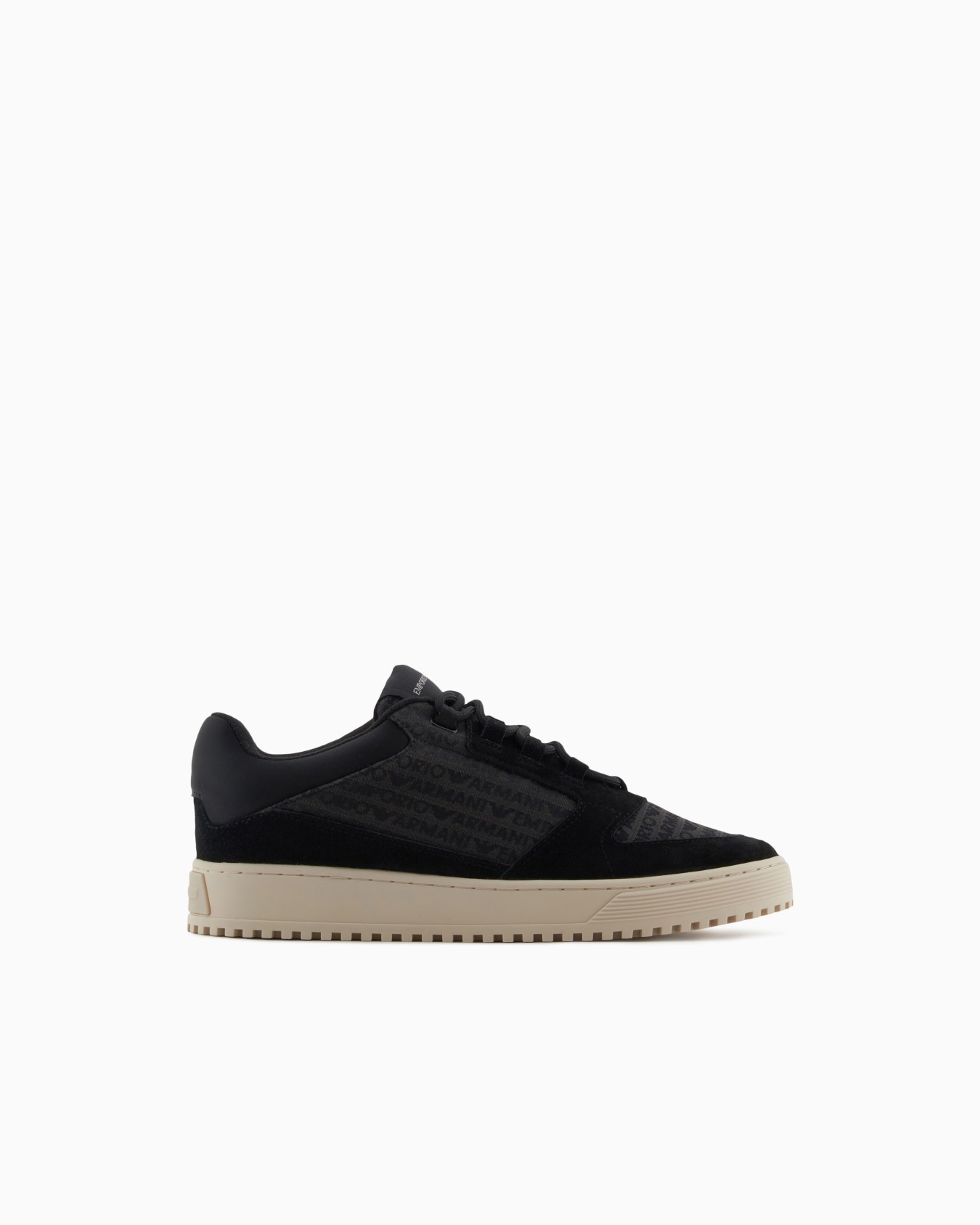 Sneakers in suede and jacquard with logo lettering Slide 0