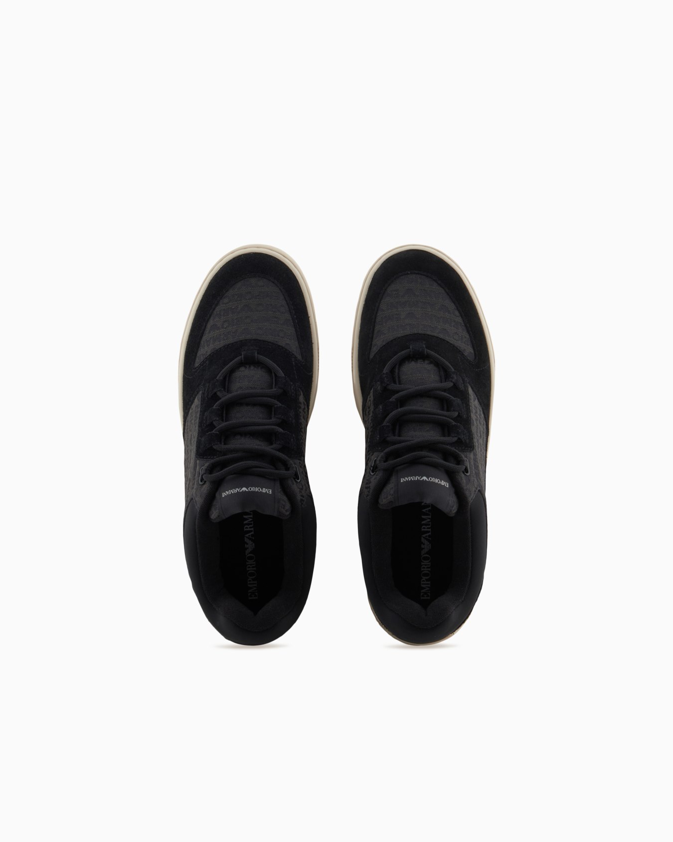 Sneakers in suede and jacquard with logo lettering Slide 2