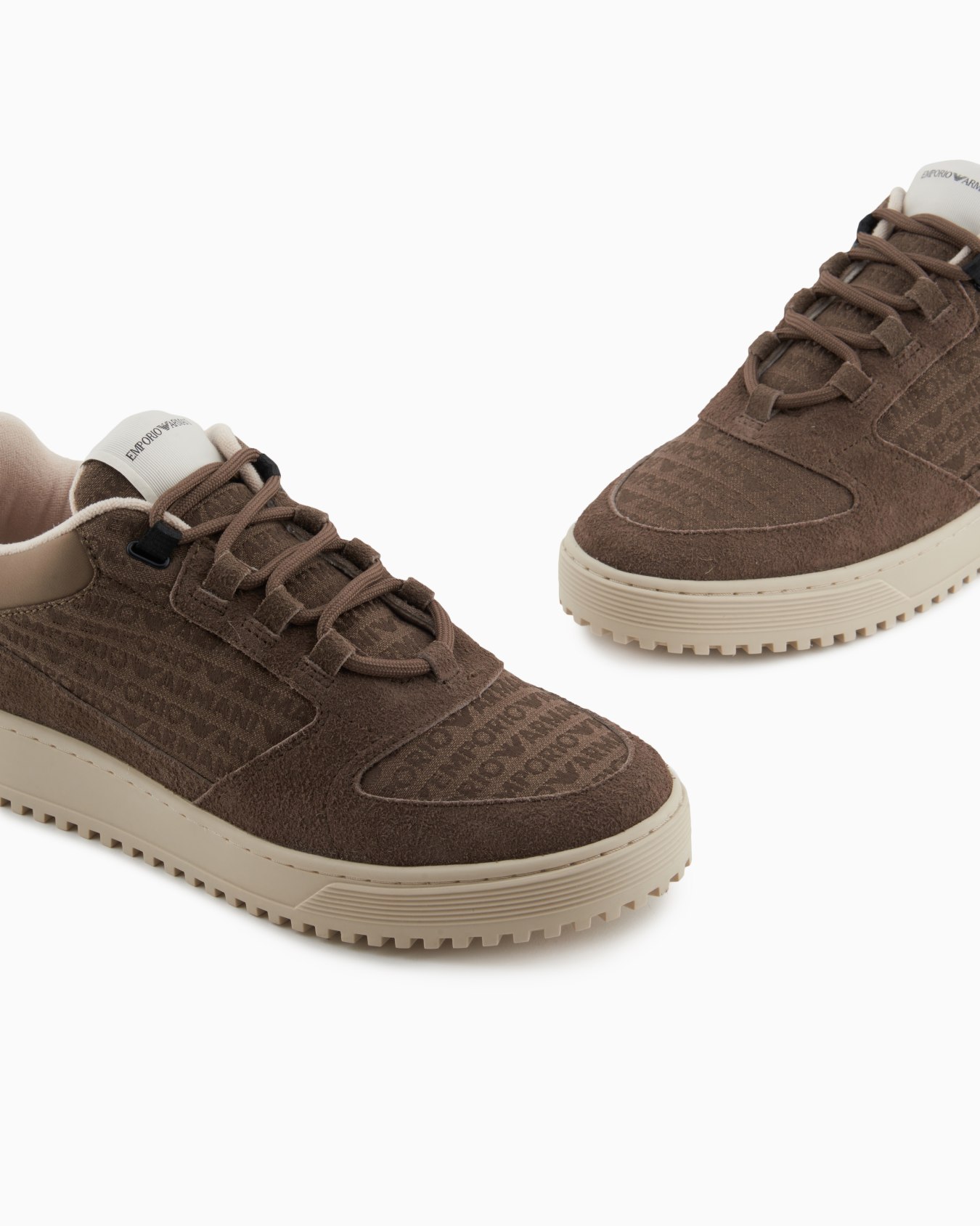 Sneakers in tessuto jacquard logo lettering e suede Slide 4