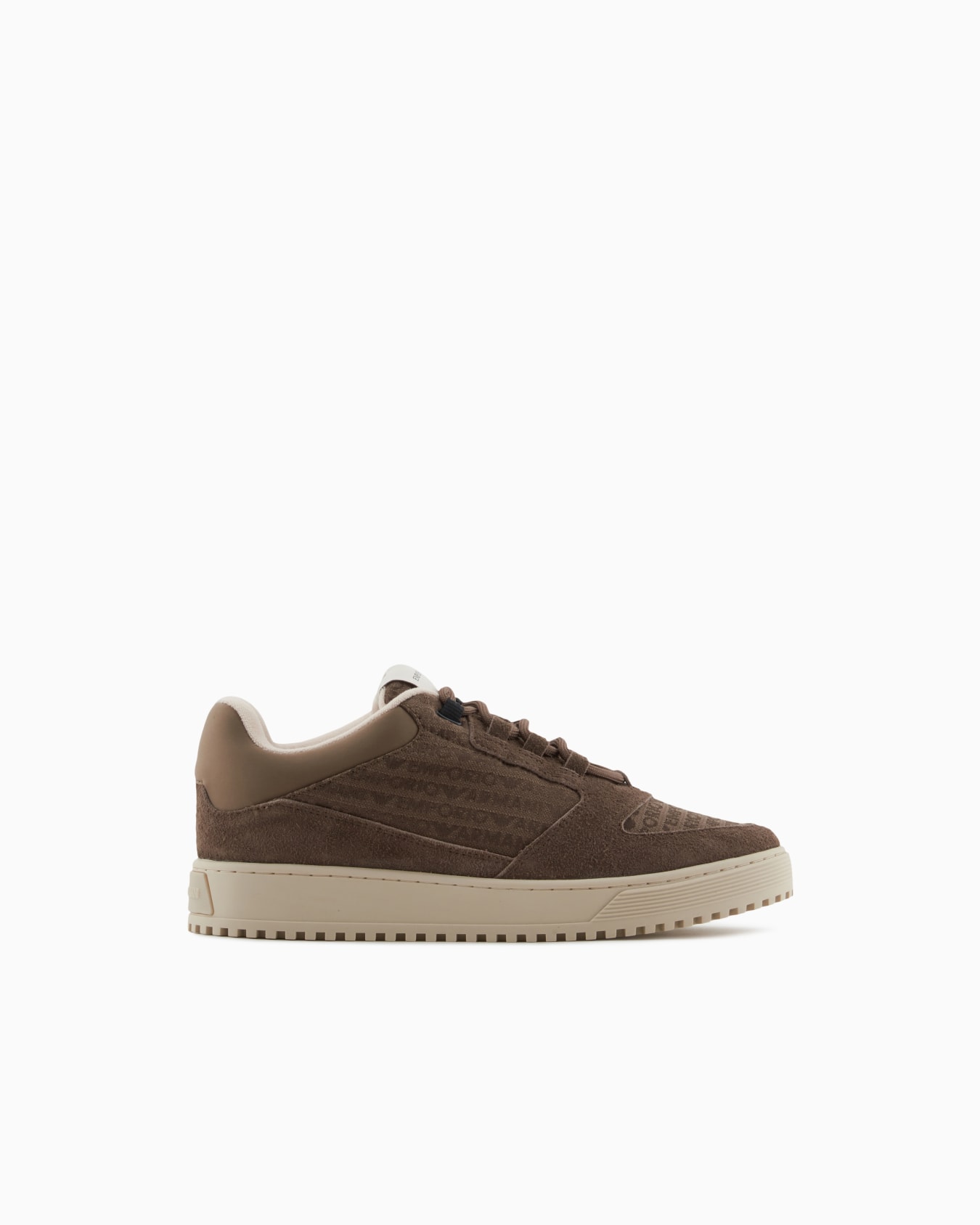Sneakers in tessuto jacquard logo lettering e suede Slide 0