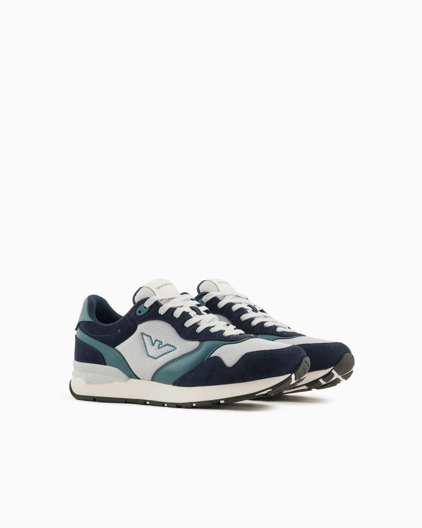 Mesh and suede sneakers with side eagle Diapositiva 1
