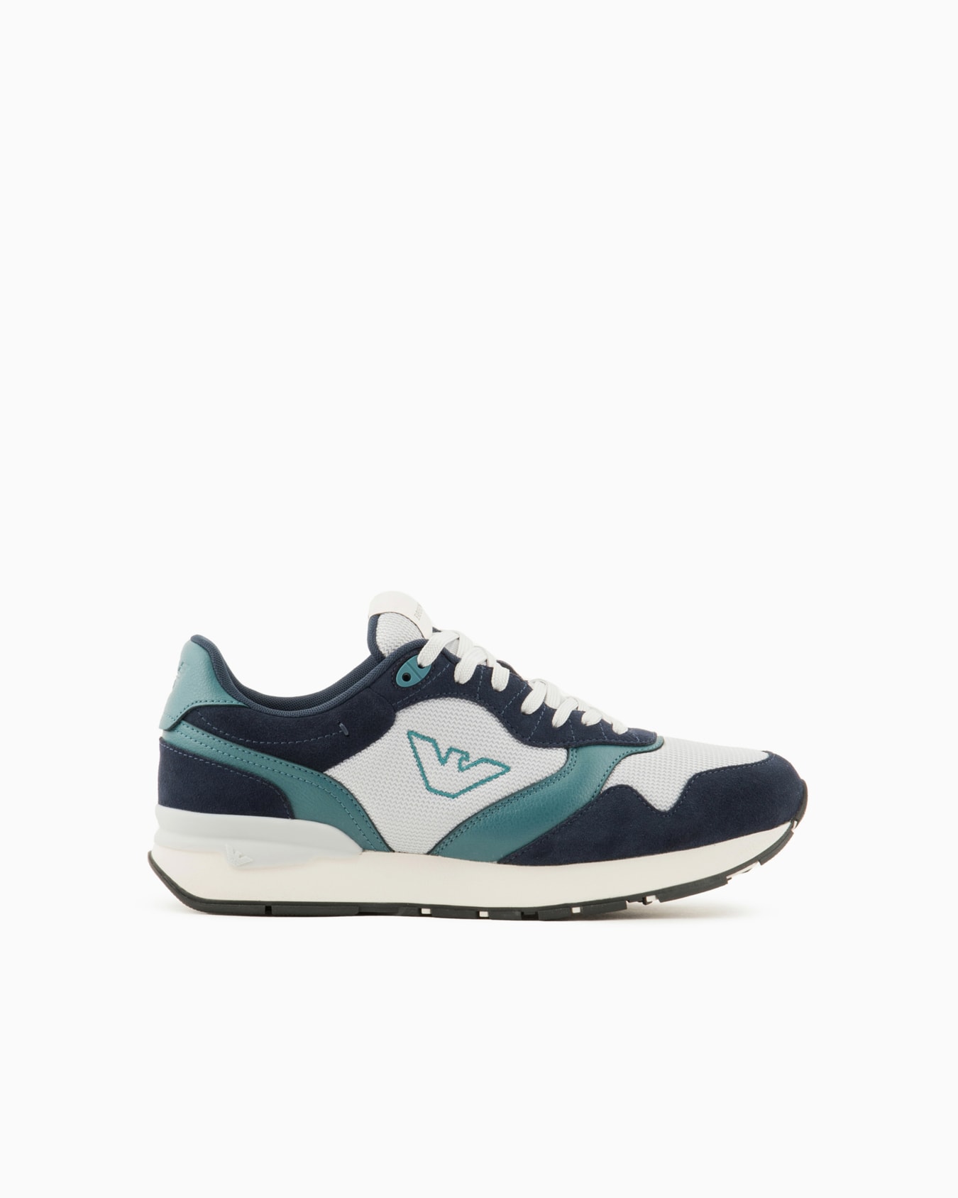 Mesh and suede sneakers with side eagle Diapositiva 0