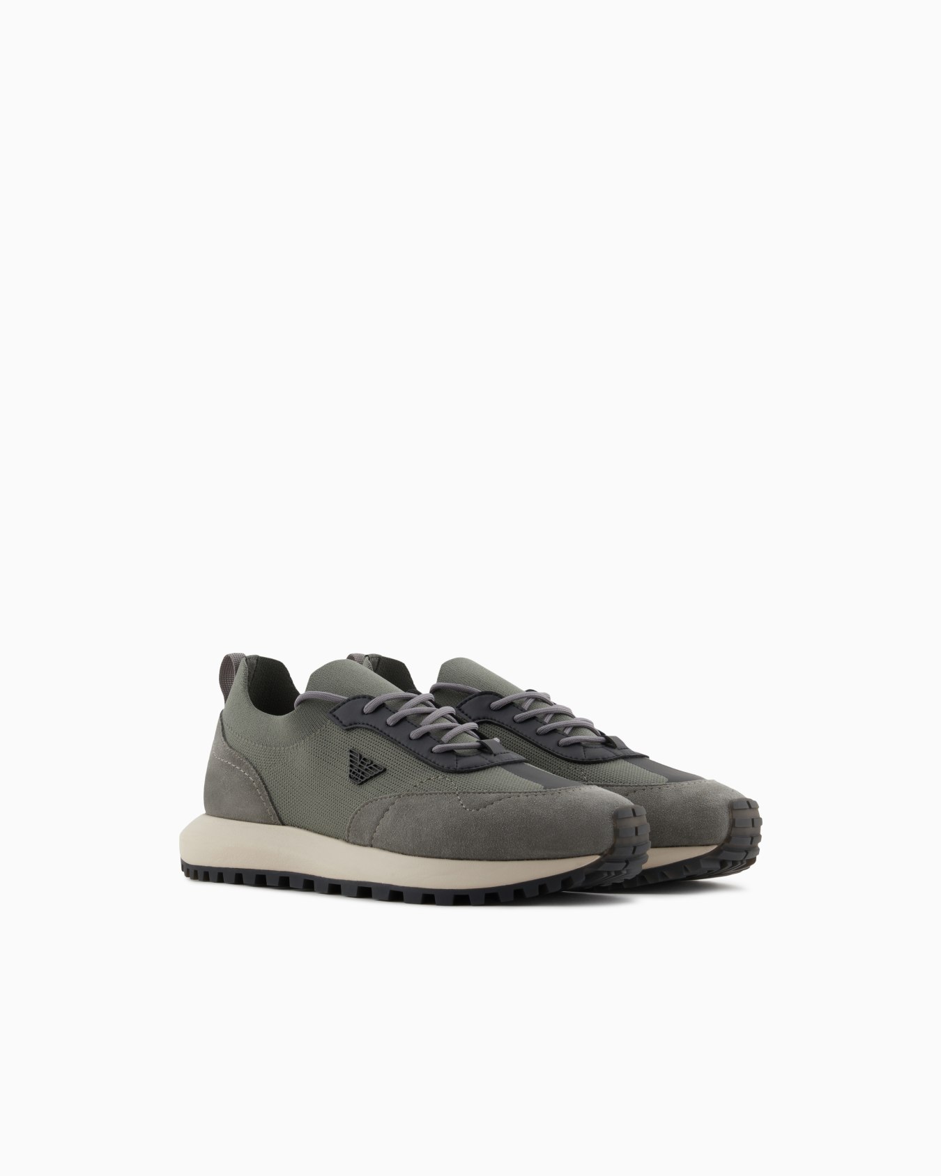 Knit sneakers with suede details Slide 1