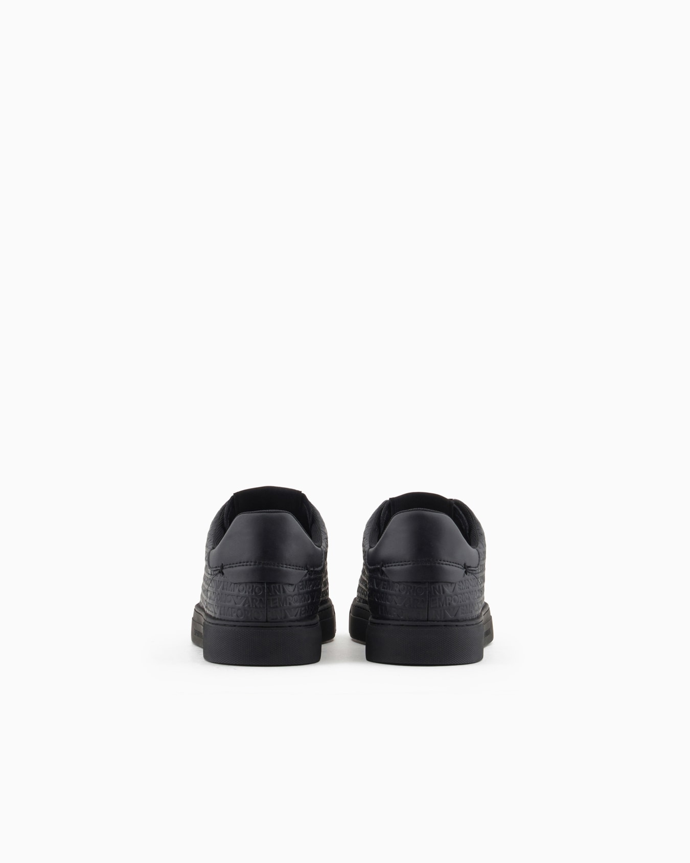 Leather sneakers with all-over logo lettering Slide 3