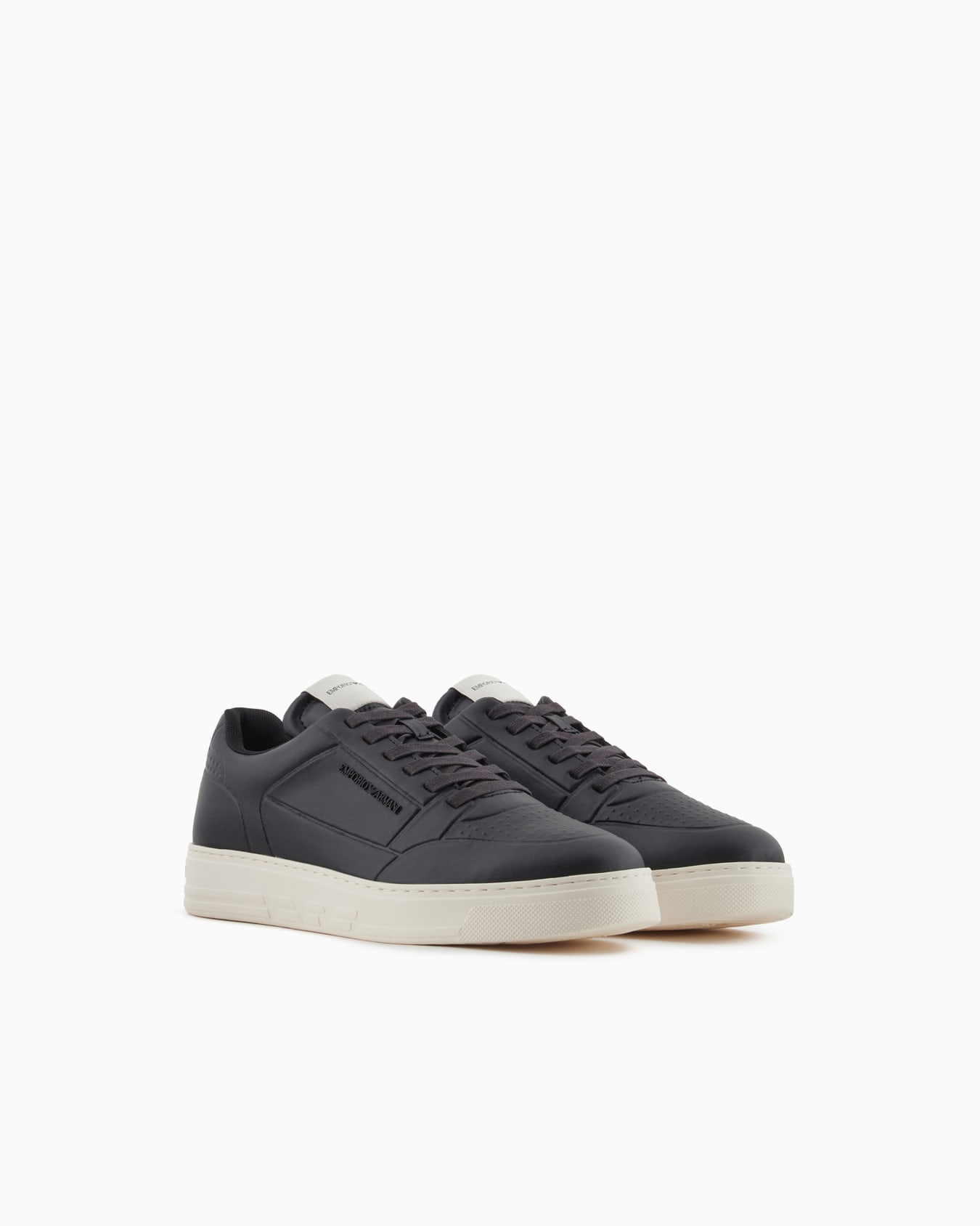 Leather sneakers with side logo Slide 1