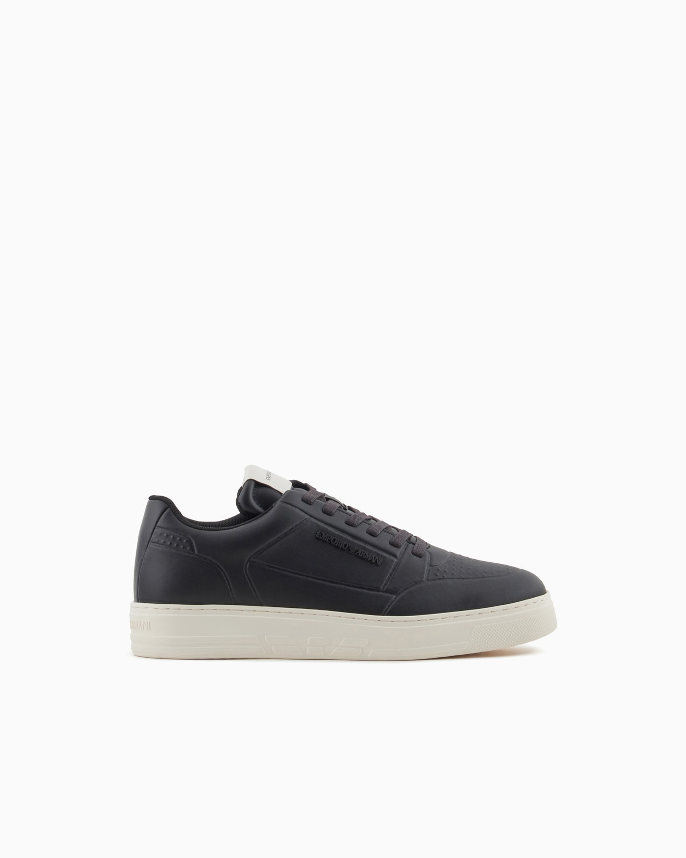 Leather sneakers with side logo Slide 0