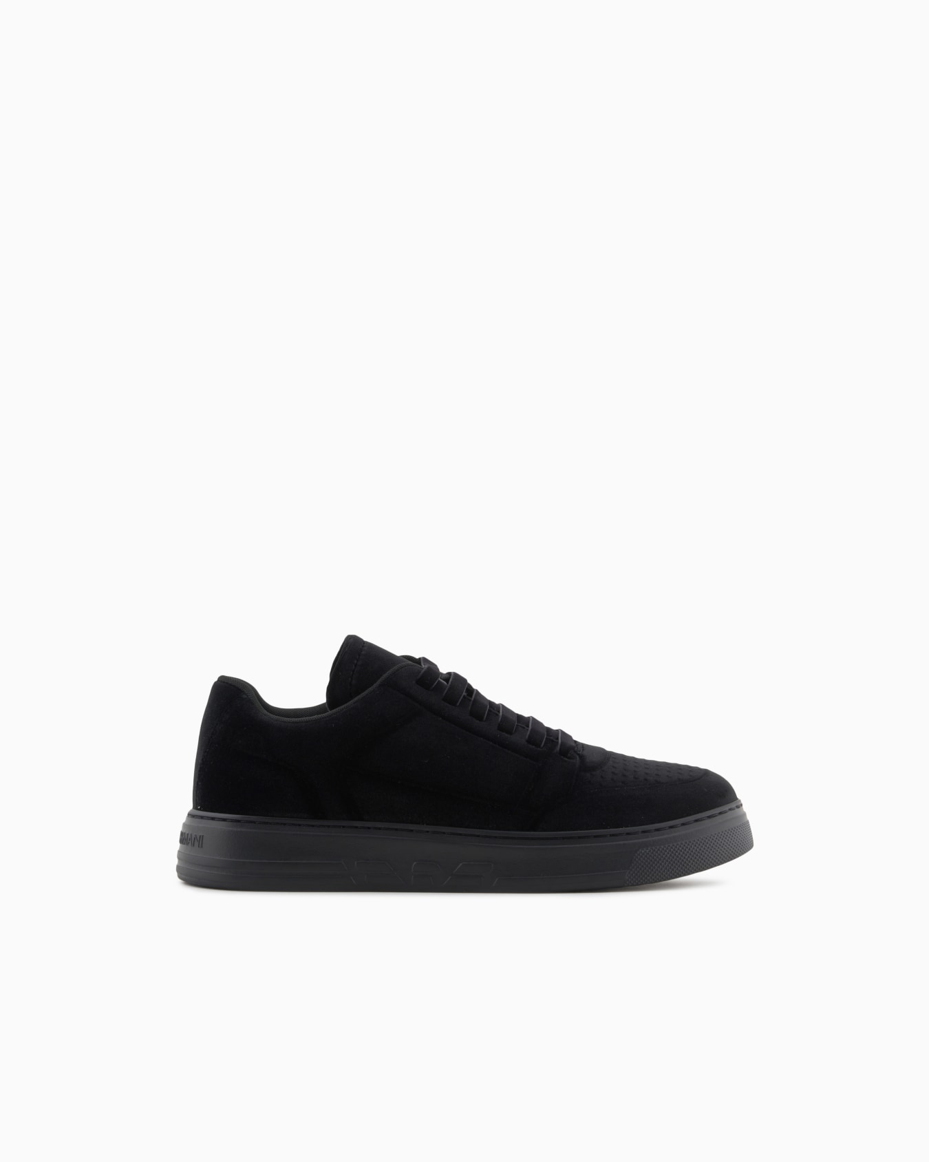 Velvet sneakers with side logo Slide 0