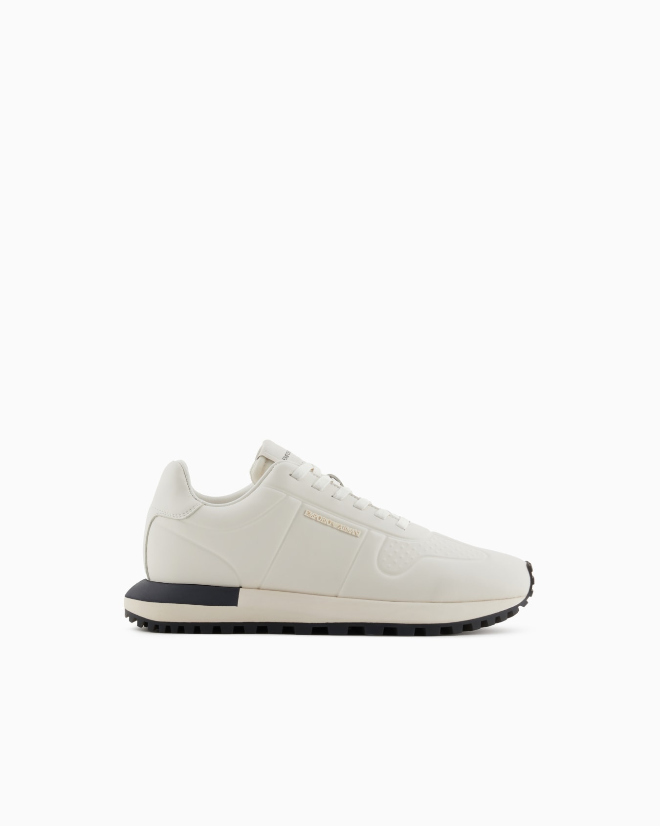 Sneakers en cuir avec détails pailletés thermoformés Diapositive 0