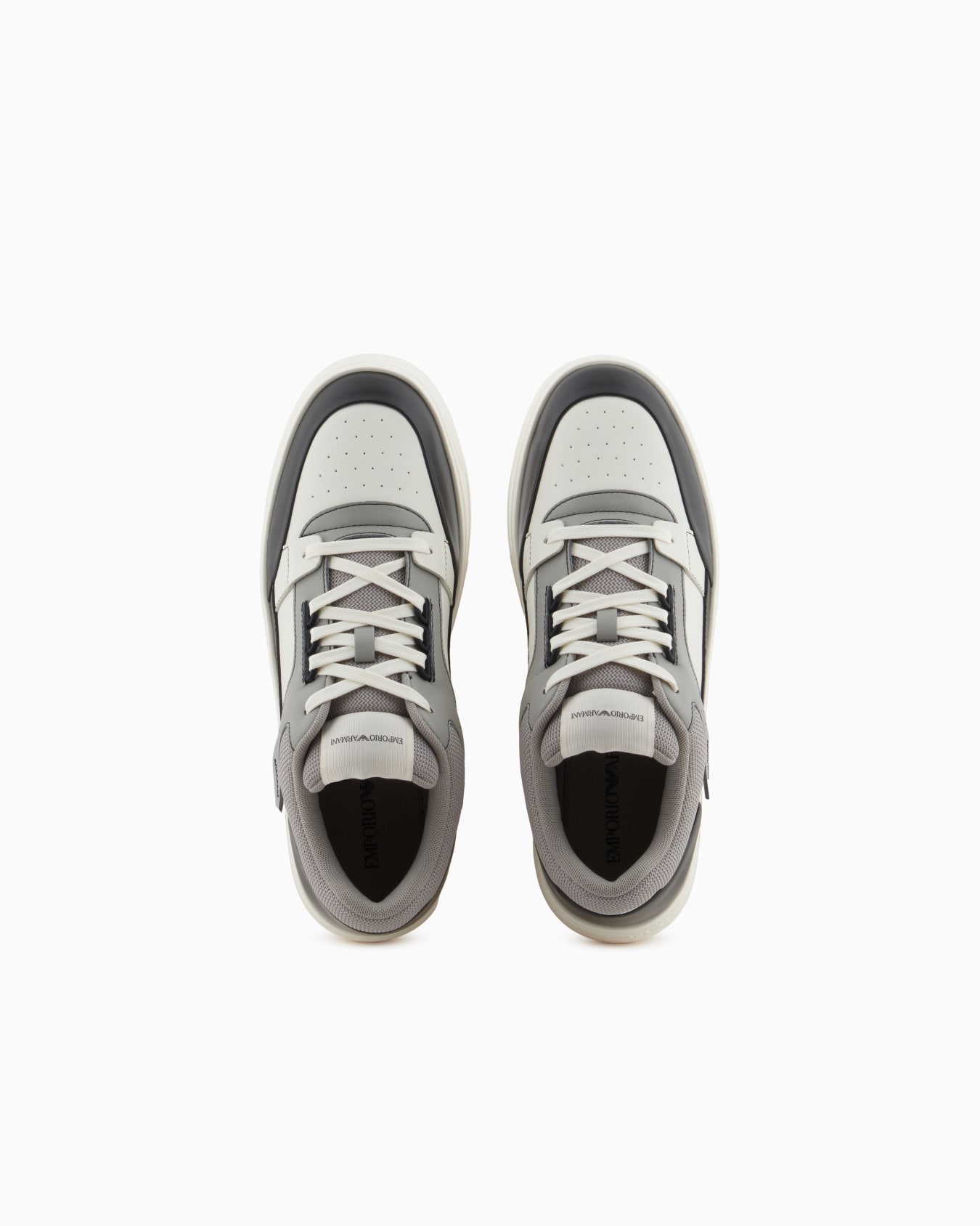 Leather and mesh sneakers with contrasting details Slide 2