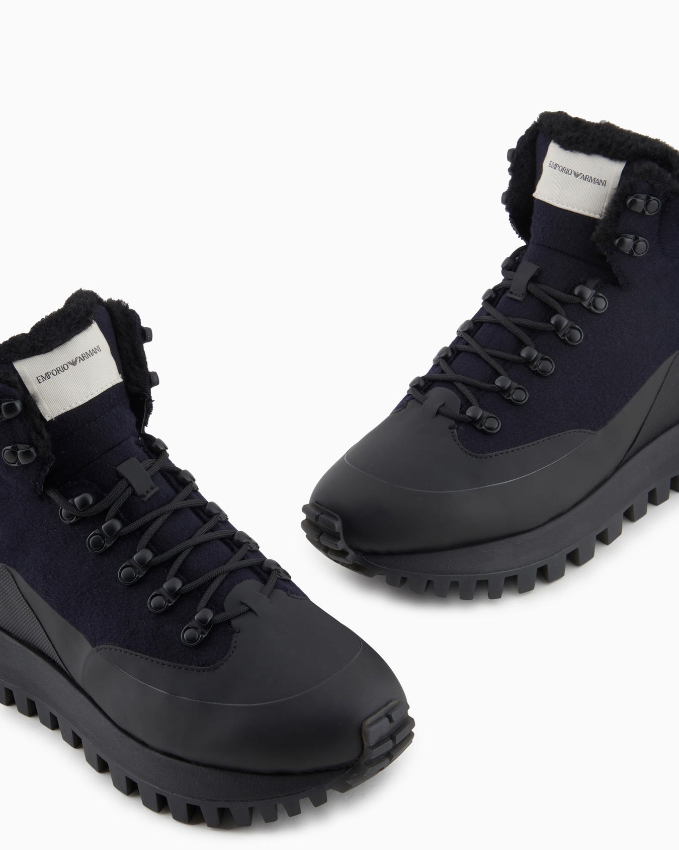 Rainproof, wool hiking boots with rubber details Slide 4