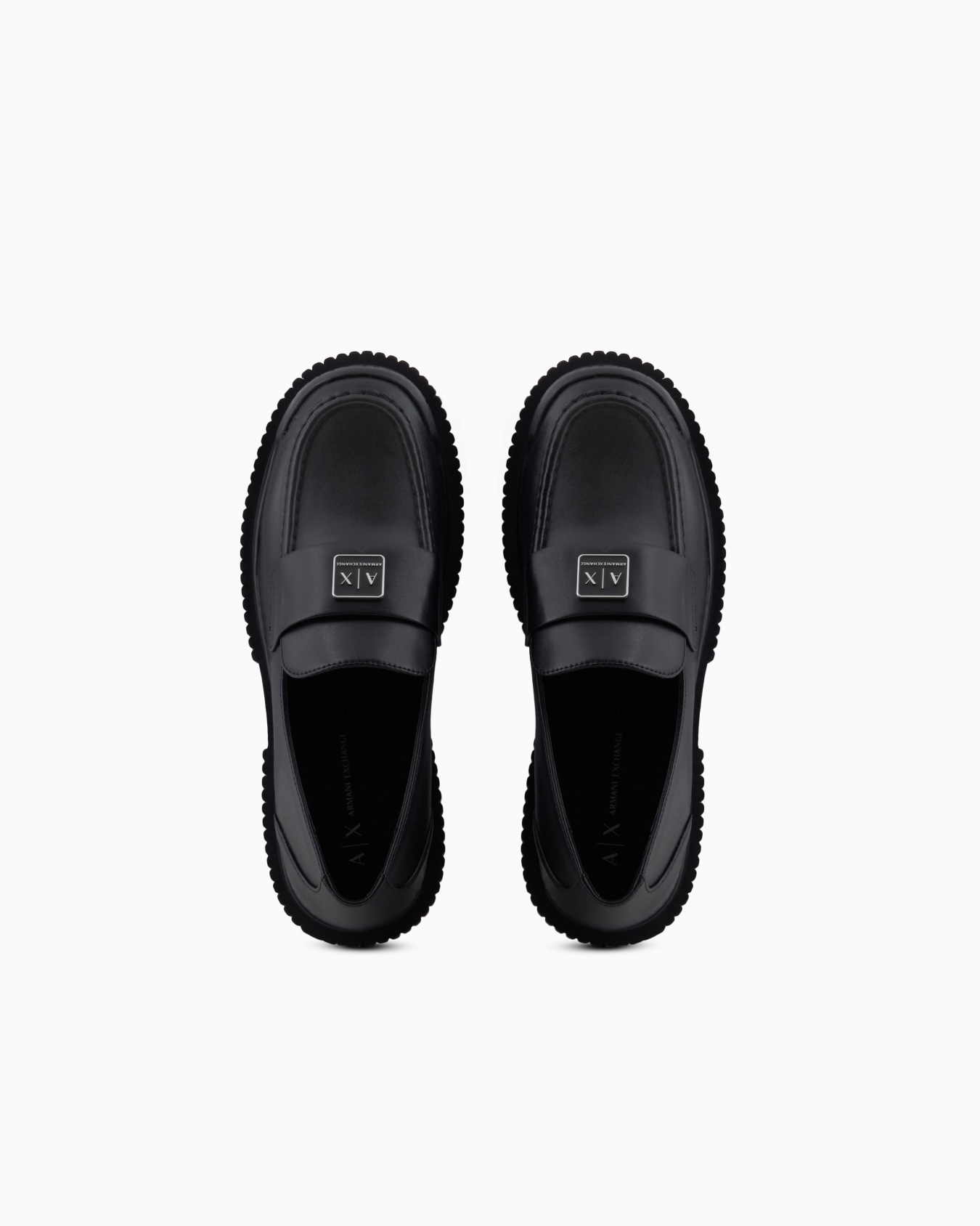 Leather loafers with logo Slide 2