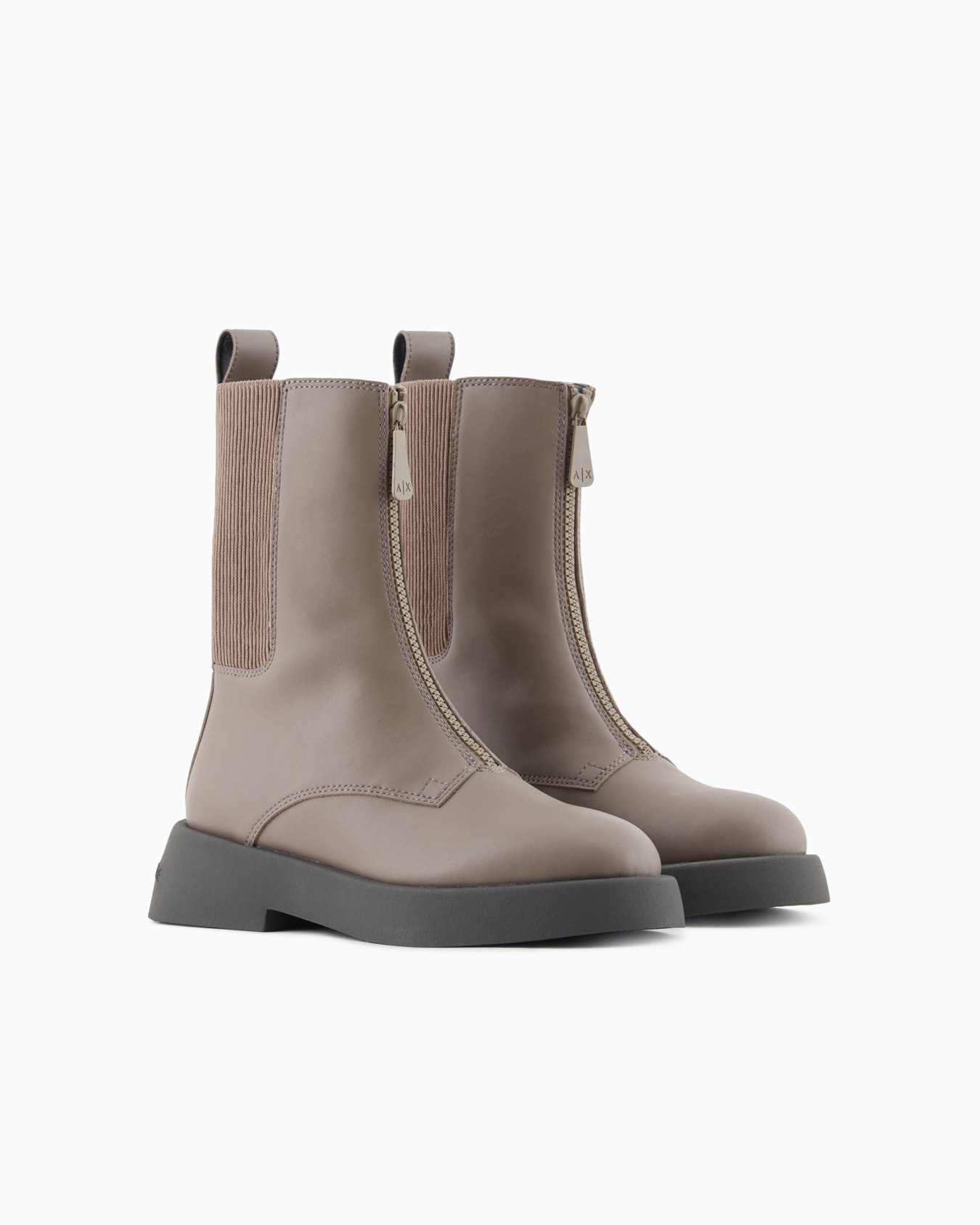 Combat boots with elastic and zip Slide 1
