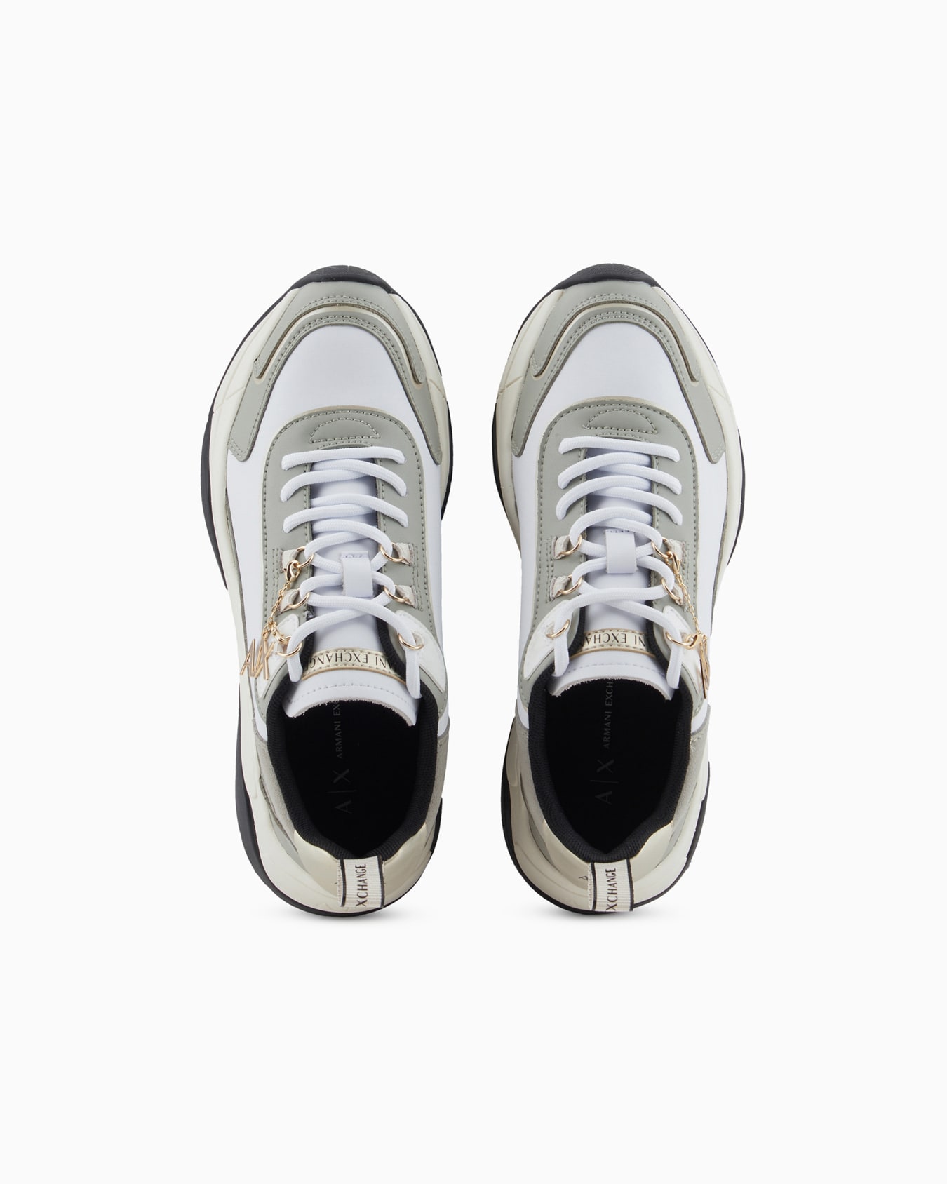Leather sneakers with logo application Slide 2