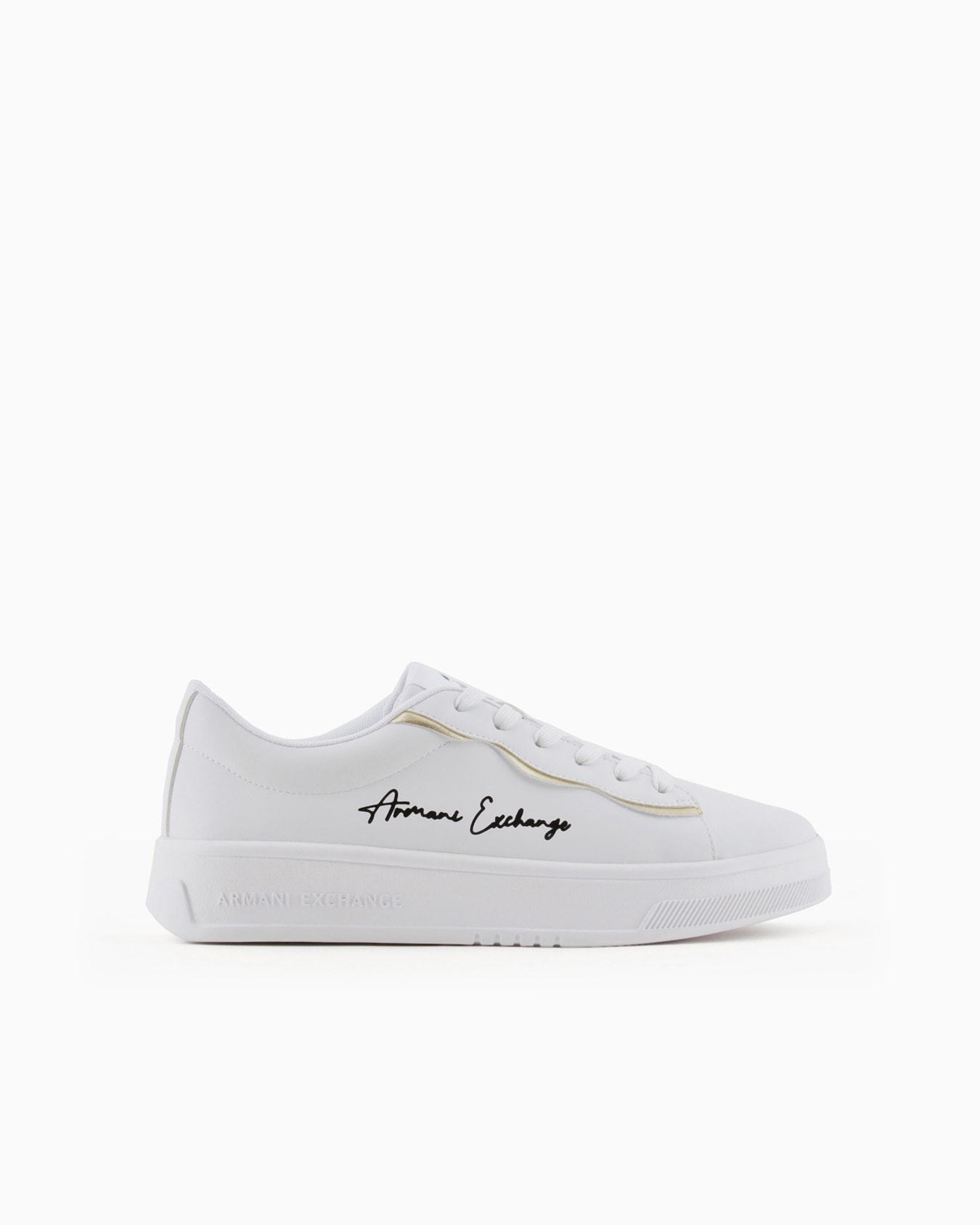 Sneakers with metal piping and logo Slide 0