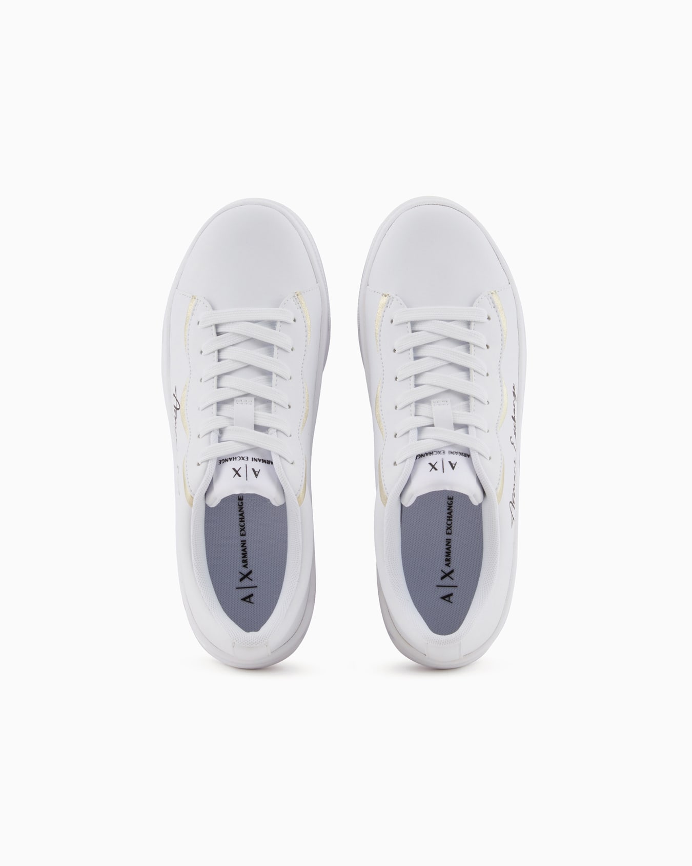 Sneakers with metal piping and logo Slide 2