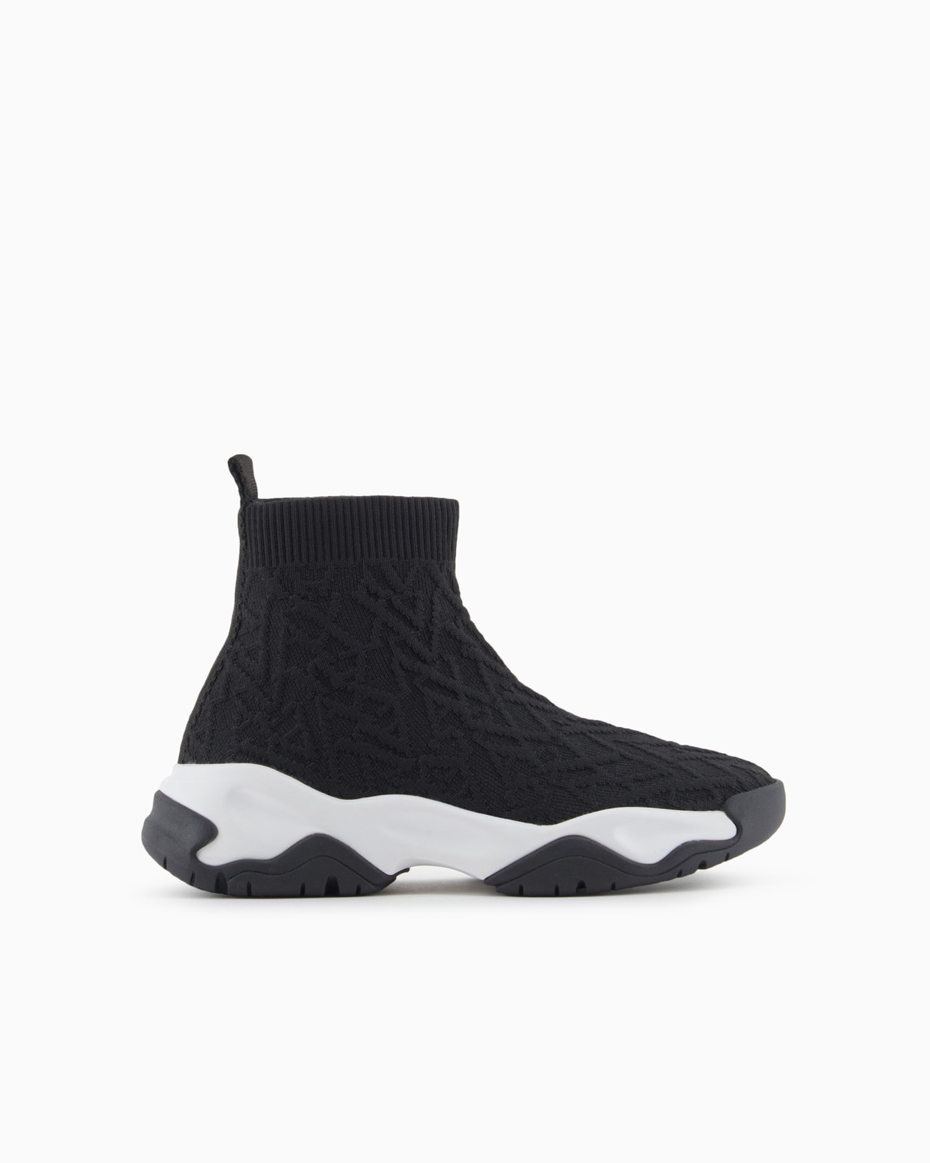 Socks sneakers in stretch fabric with allover logo Slide 0