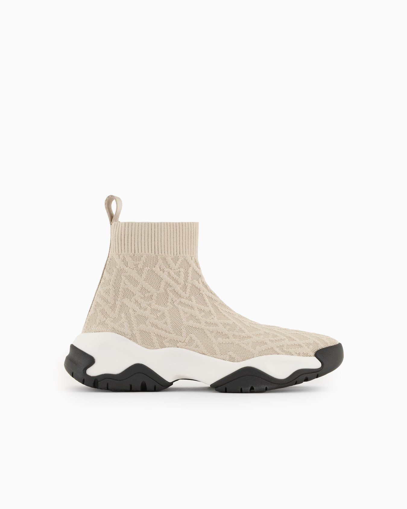 Socks sneakers in stretch fabric with allover logo Slide 0