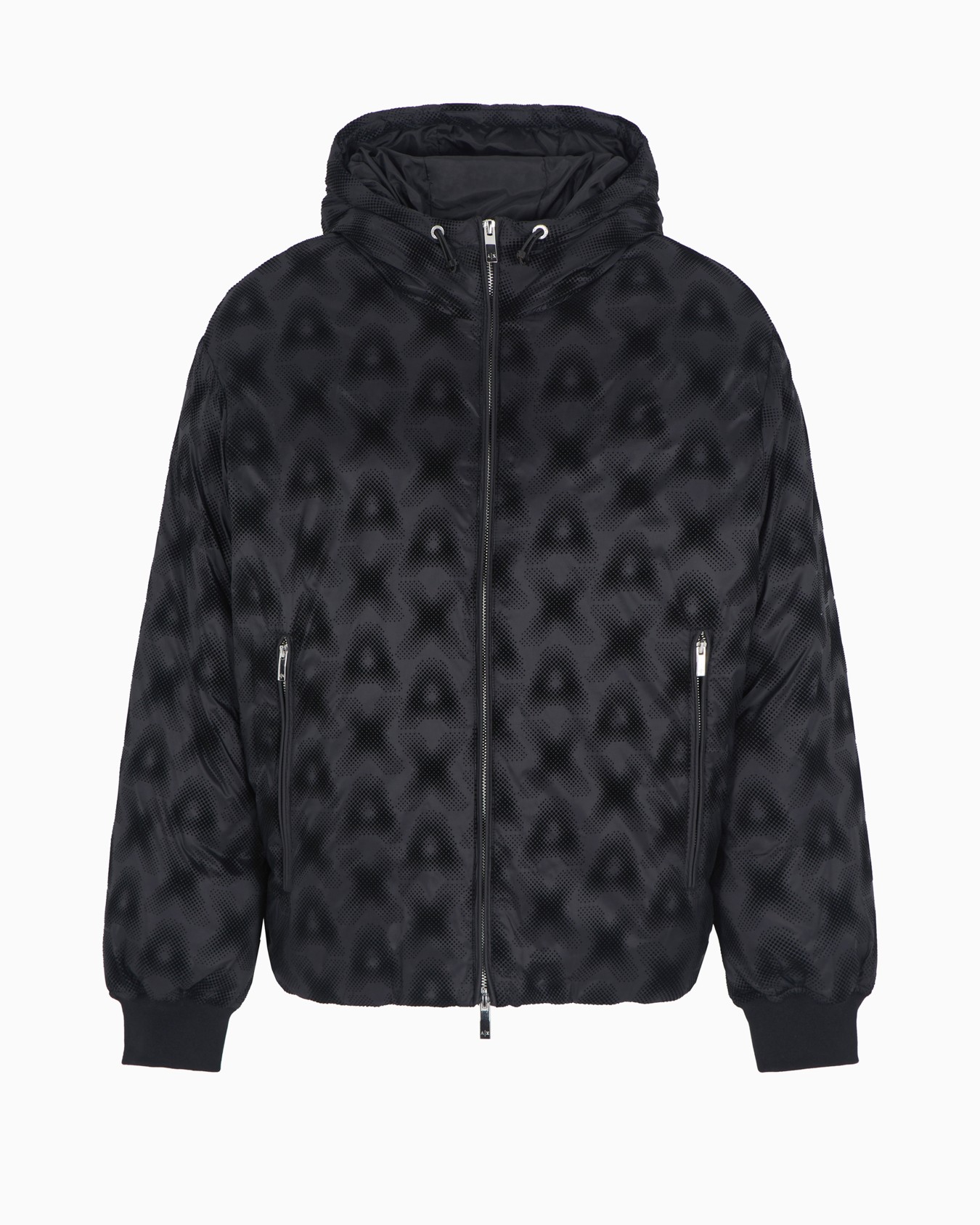 Chaqueta acolchada y guateada con cuello alto y logo por toda la prenda Diapositiva 0