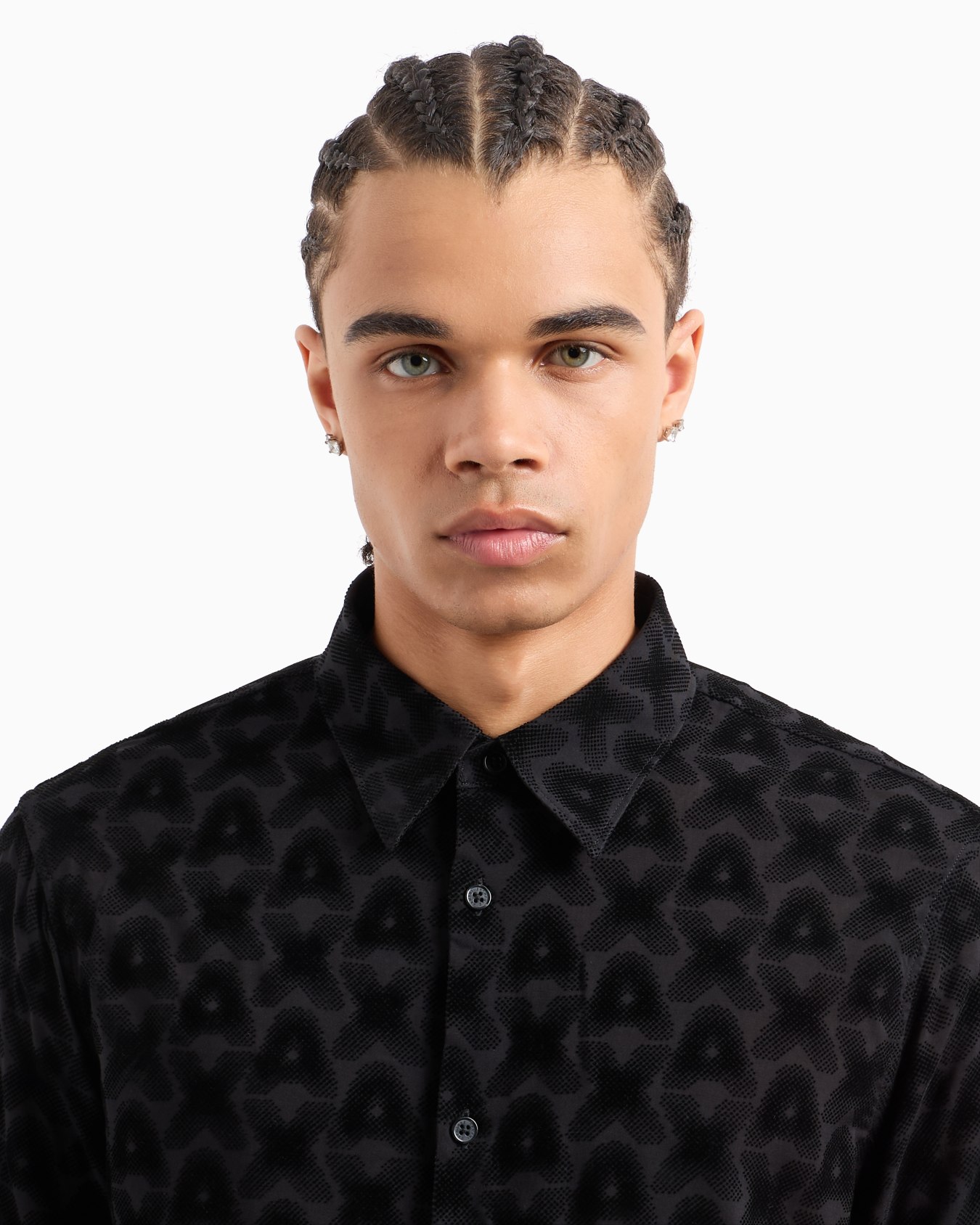 Regular fit shirt in satin stretch cotton Slide 4
