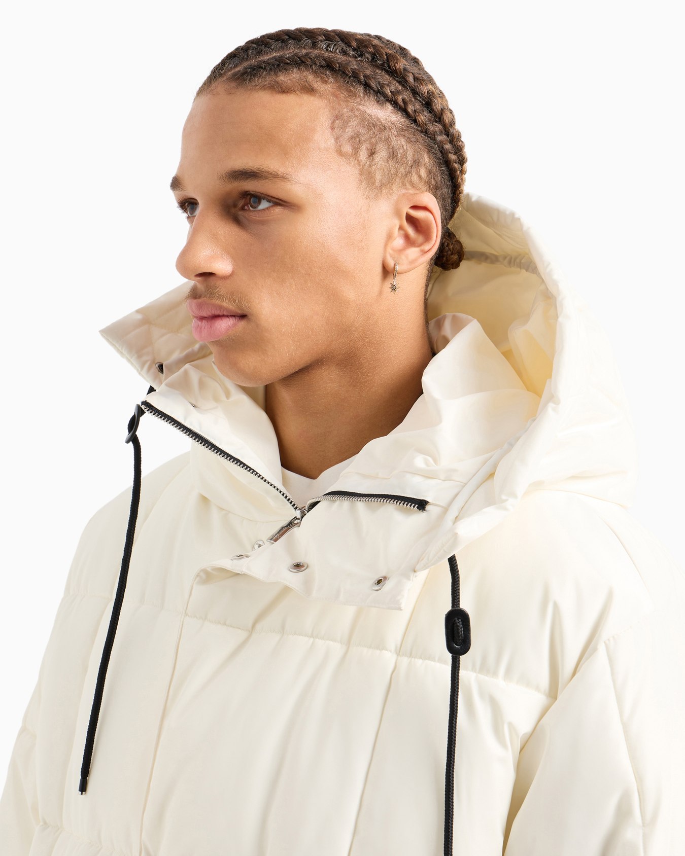 Padded jacket with hood in ASV fabric Slide 4