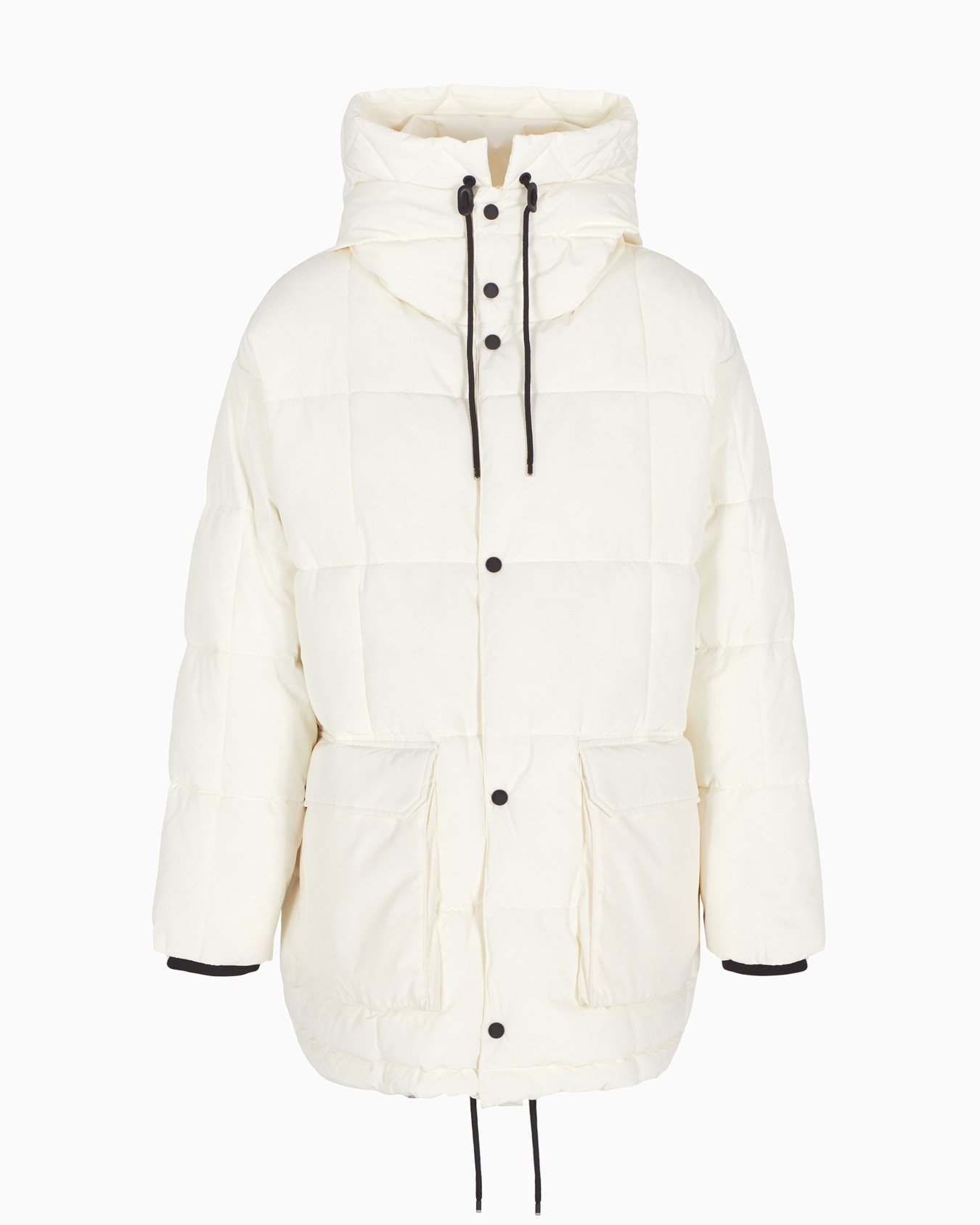 Padded jacket with hood in ASV fabric Slide 0