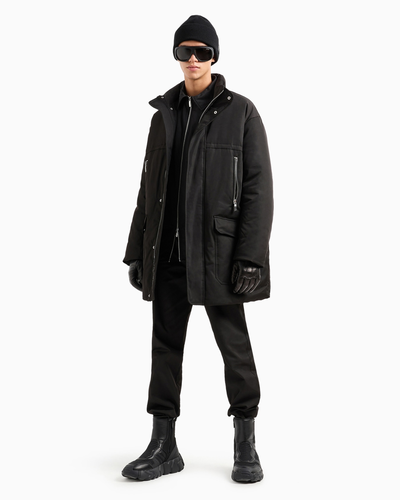 Full zip padded jacket in twill Slide 3