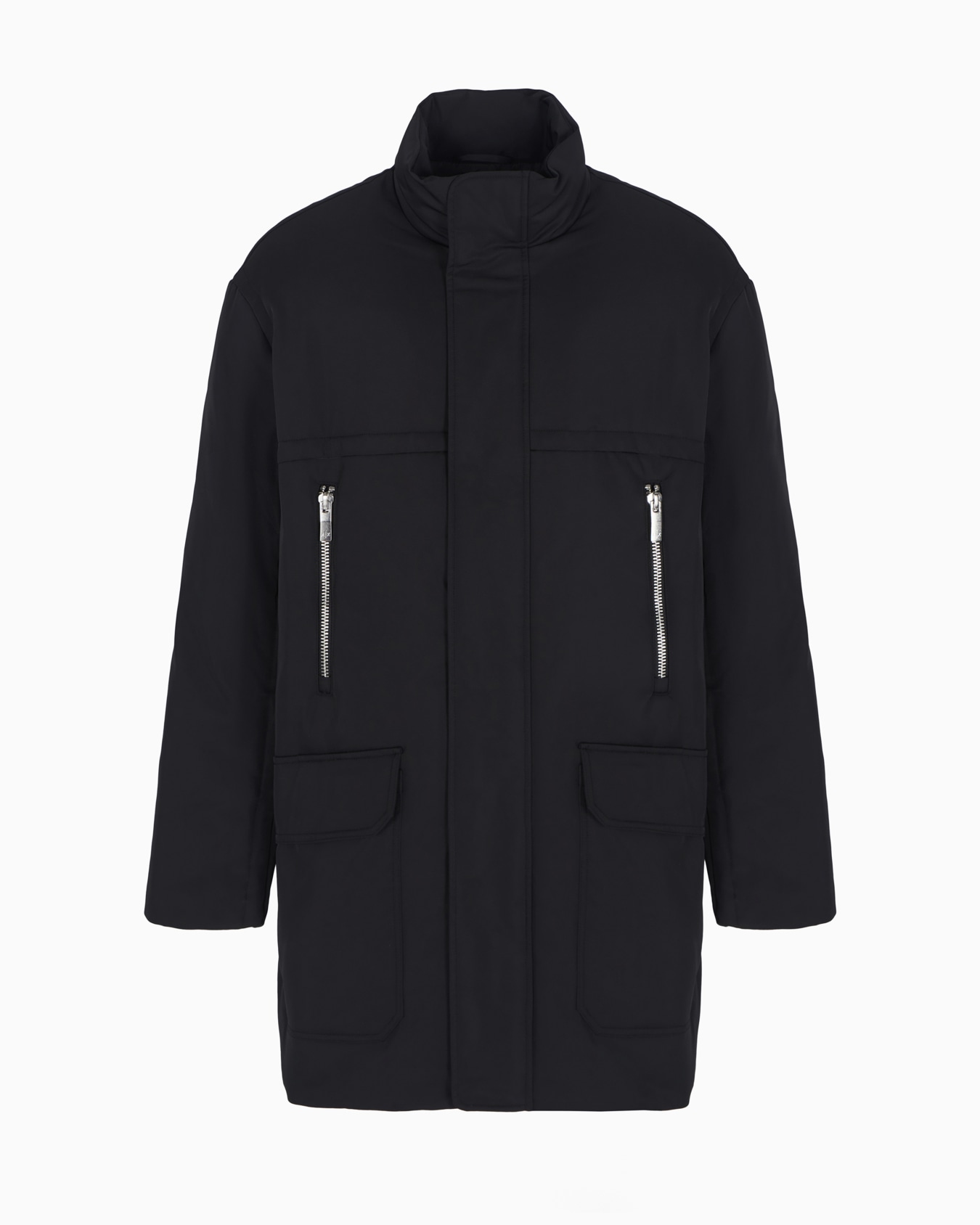 Full zip padded jacket in twill Slide 0