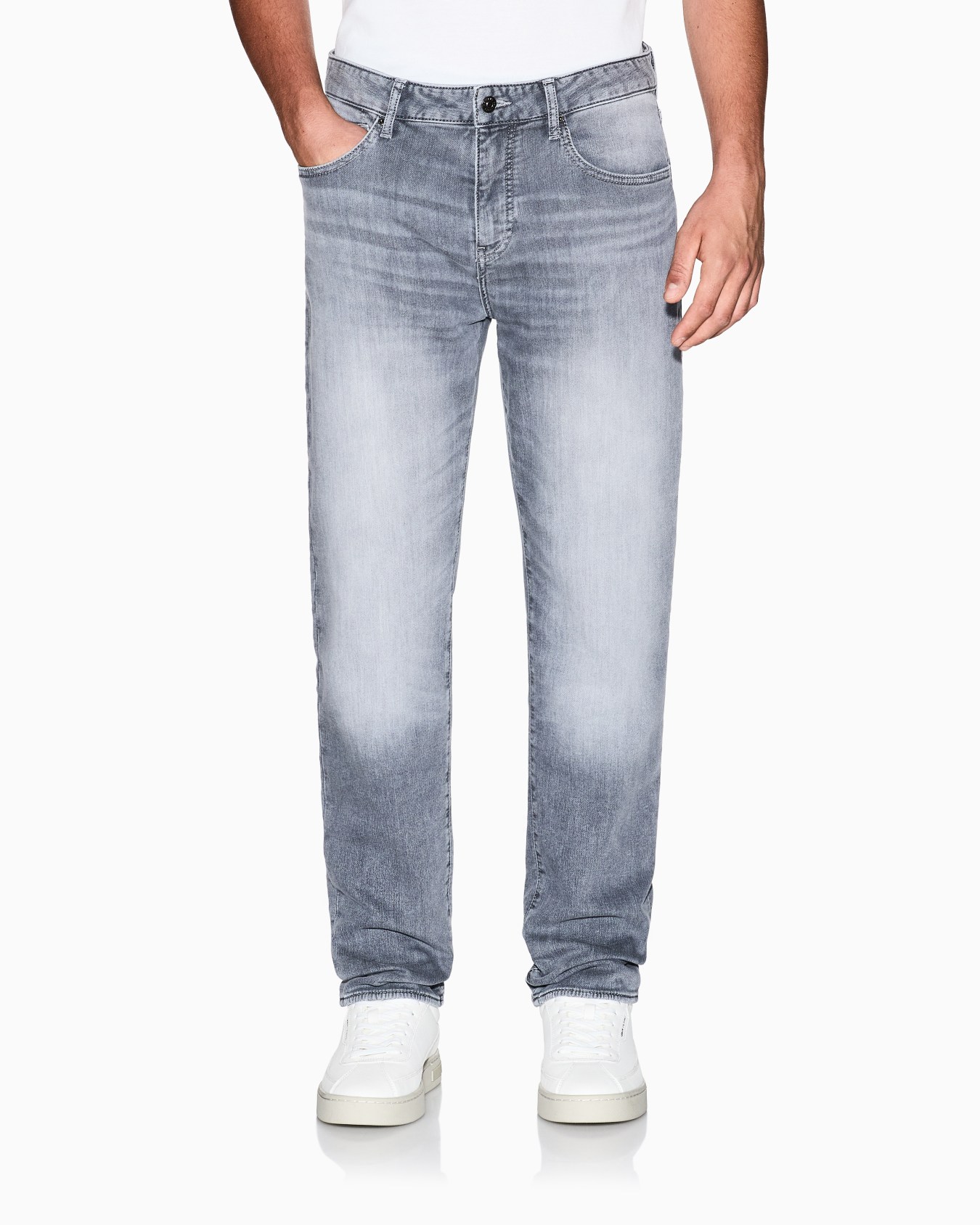 Slim Jeans Comfort Fleece Denim Grigio Delavé Slide 3