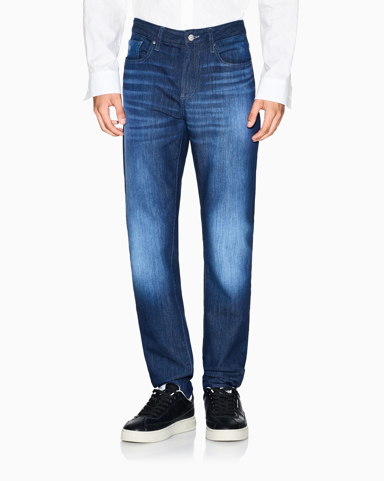 Skinny Jeans Comfort Fleece Denim Blue Wash Slide 3